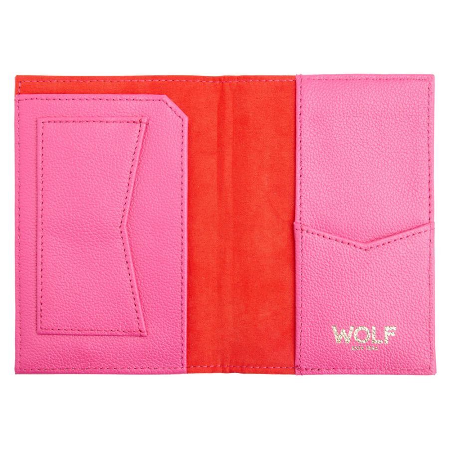 Wolf's Mimi collection passport case will add a pop of color and class to your travels. A perfect little stocking stuffer or just-because gift, these leather goodies will come in handy next vacation.-Leather-Item# 760-98000019 Leather Passport Case