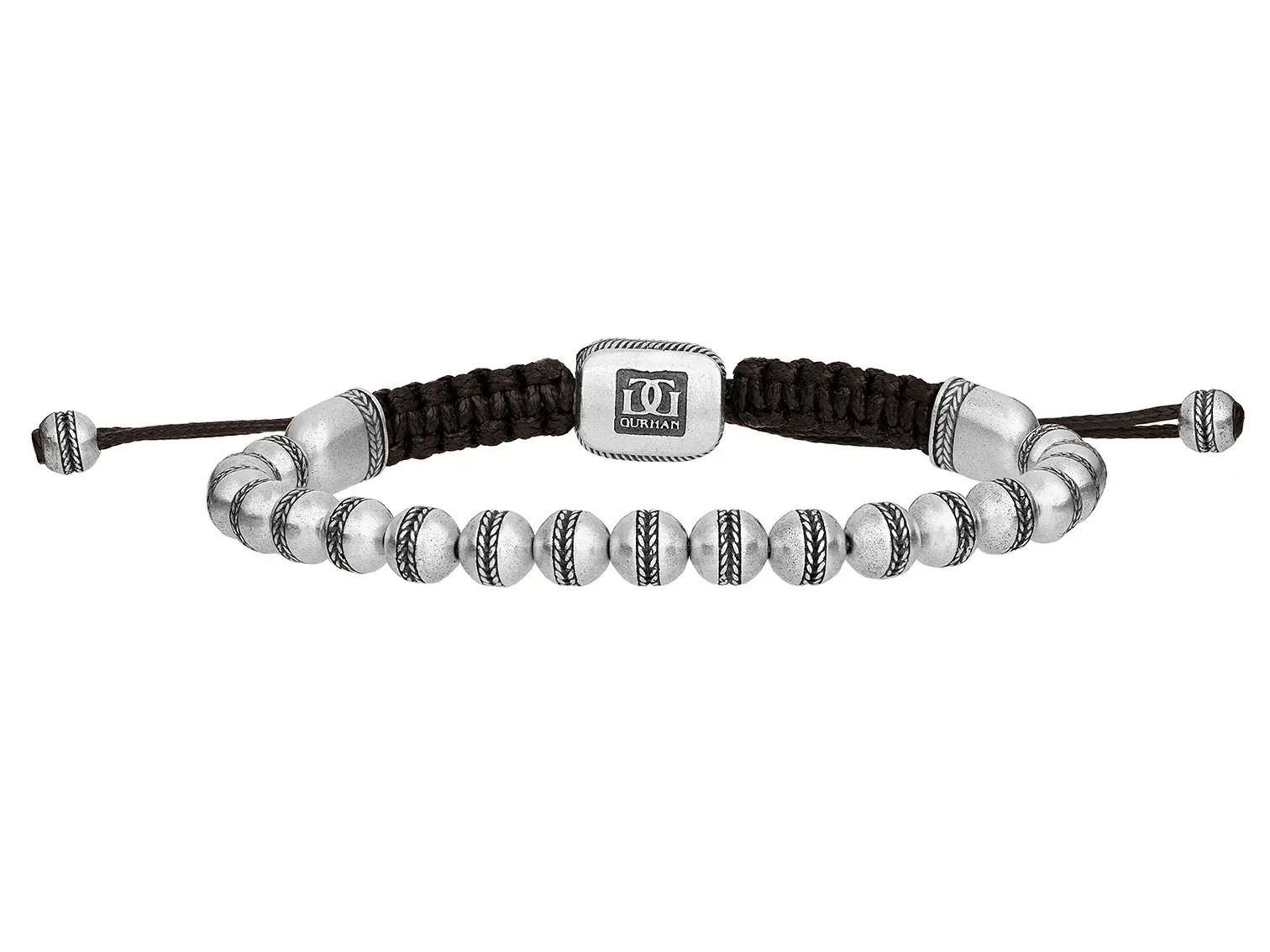This sterling silver bracelet features chevron-patterned balls and an adjustable cord for a comfortable fit. Its unique texture makes it a standout piece, perfect for stacking or wearing solo.-Sterling silver-6mm Chevron balls-Adjustable cord, length 7-10"Item# 800-2000059 Sterling Silver Beaded Bracelet