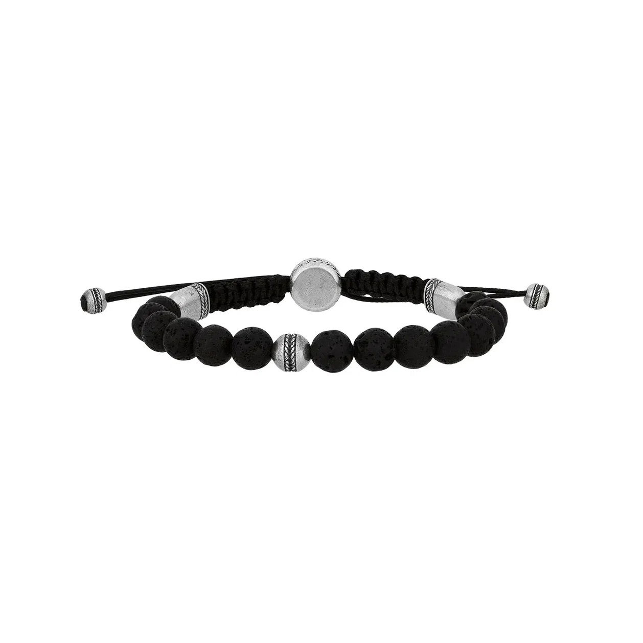 This lava bead bracelet in sterling silver combines natural texture with a sleek finish. A versatile accessory, it’s perfect for stacking or wearing solo for a bold statement.-Sterling silver-Lava beads-Adjustable cord, length 6.5-10"Item# 800-2000067 Large Lava Bead Bracelet