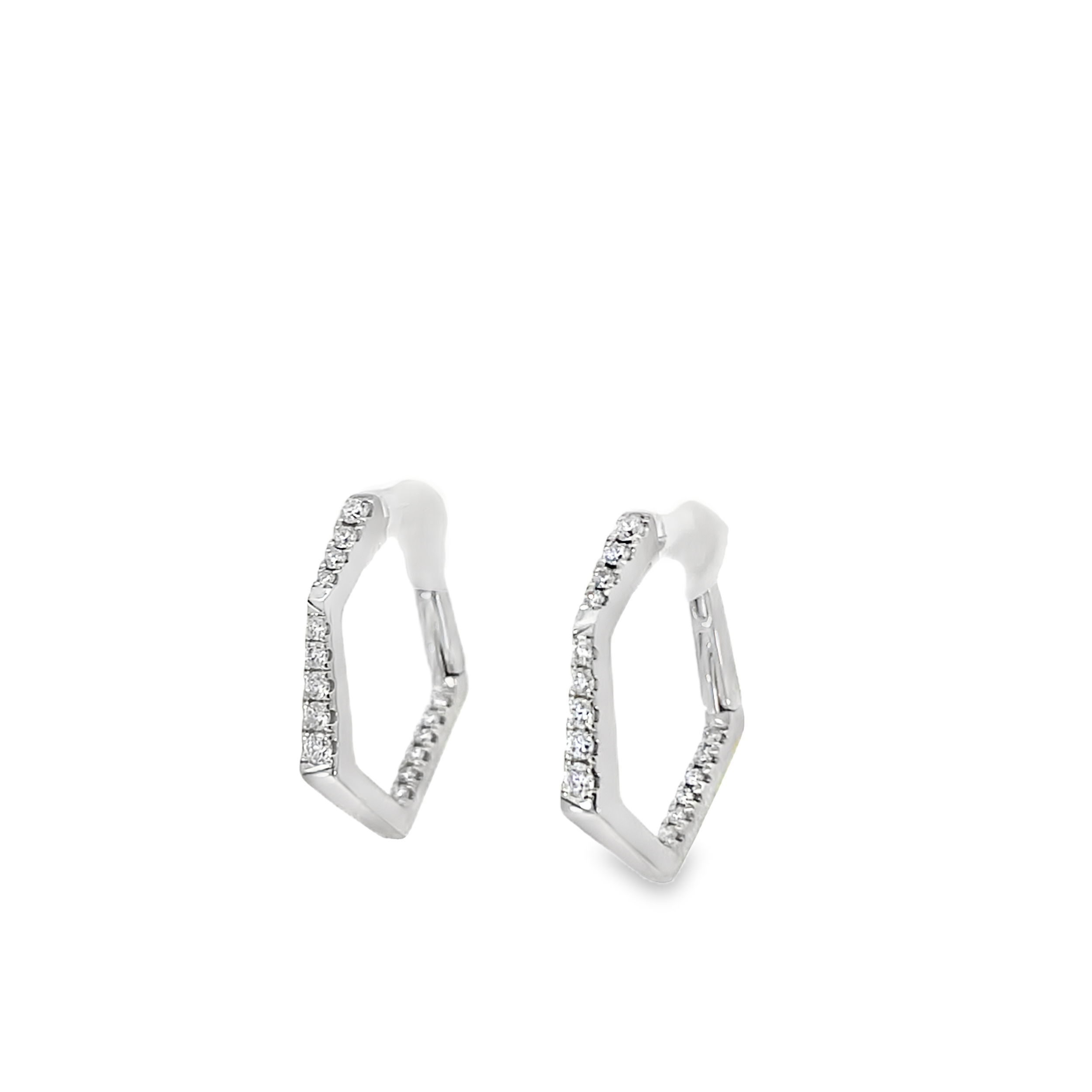 Hexagon Diamond Hoops
