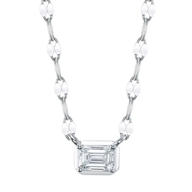 This timeless necklace is the perfect finishing touch to any ensemble. Shy Creation diamonds are natural and hand-selected. All stones are unique and hand set. As a result, you can expect slight variations in the shade, hue, & tint of the color stones and stone count.-14k Yellow gold-Emerald cut diamond, 0.20ct-Chain length, 15"-18"Item# 807-2000235 Petite Diamond on Chain