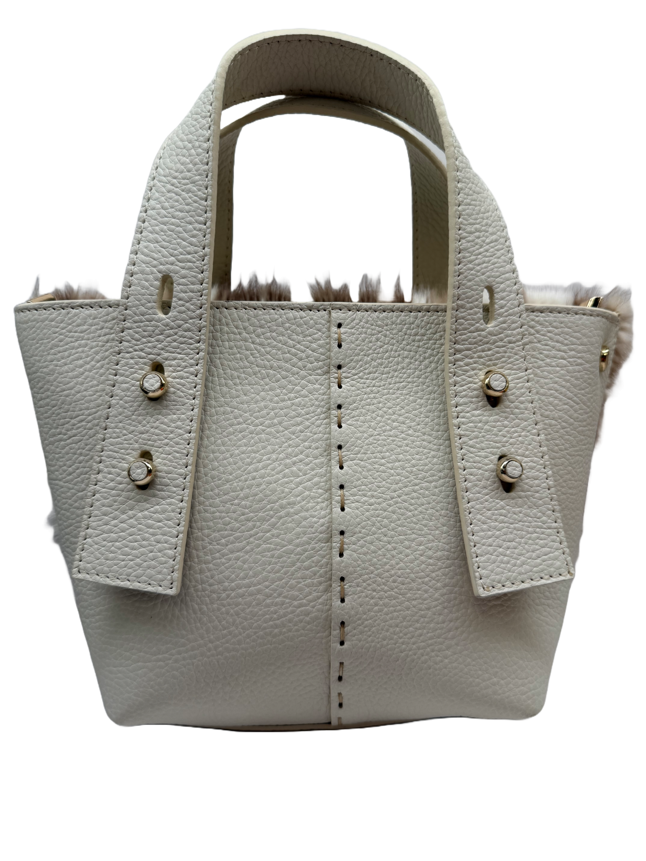 Valerie Naifeh’s line of leather goods features handcrafted handbags and accessories made in Greece from genuine cervo calf leather and natural mink or fox fur. Each piece combines luxurious materials with Valerie’s personally curated color palette for a distinct and elevated look.-Leather-Mink fur-Color: Multicolor beigeItem# ND-FUR-00010 Ellie - Leather & Mink