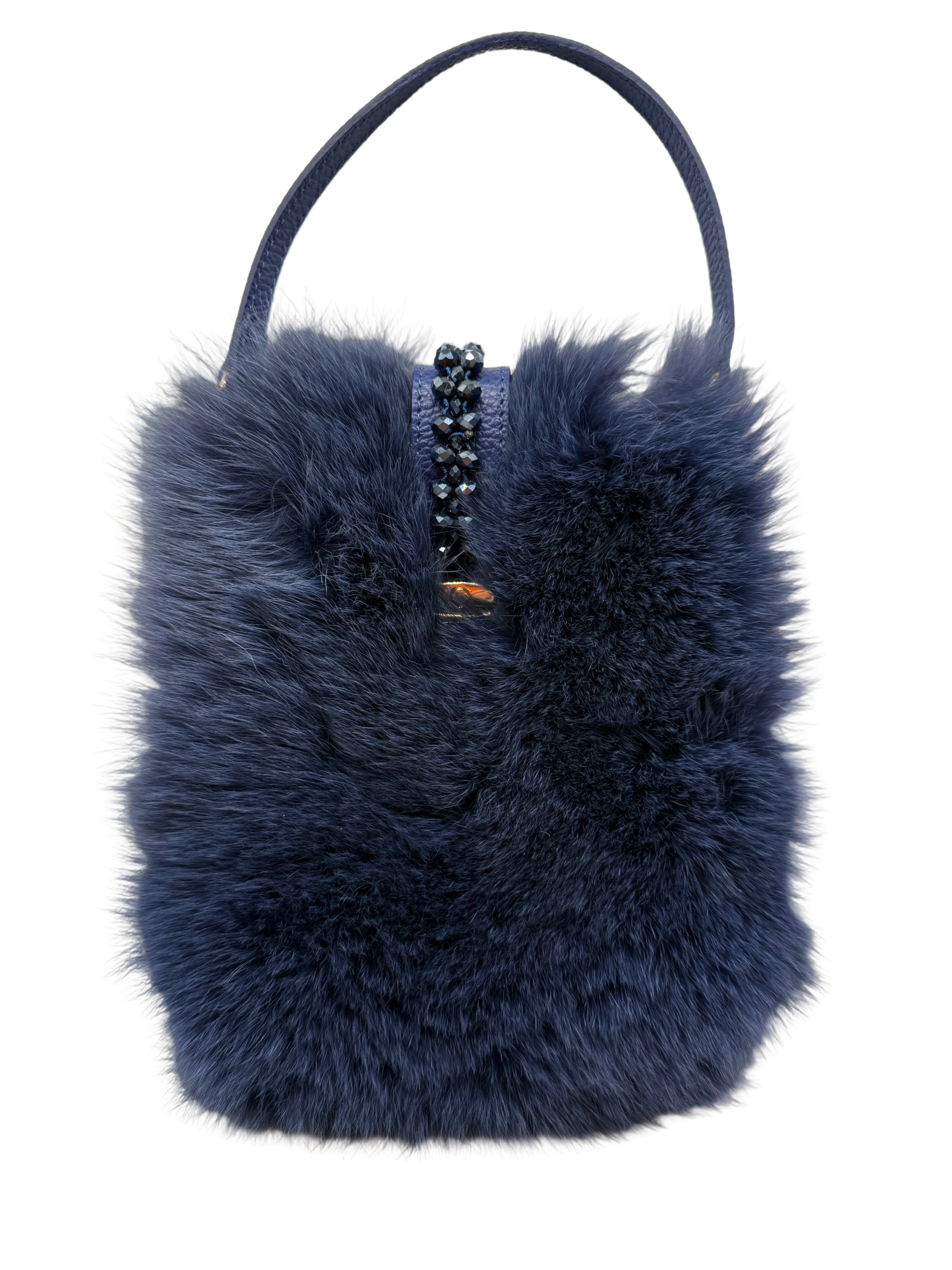 Valerie Naifeh’s line of leather goods features handcrafted handbags and accessories made in Greece from genuine cervo calf leather and natural mink or fox fur. Each piece combines luxurious materials with Valerie’s personally curated color palette for a distinct and elevated look.-Leather-Fox fur-Color: Dark blueItem# ND-FUR-00016 Erin- Leather & Fox Crossbody