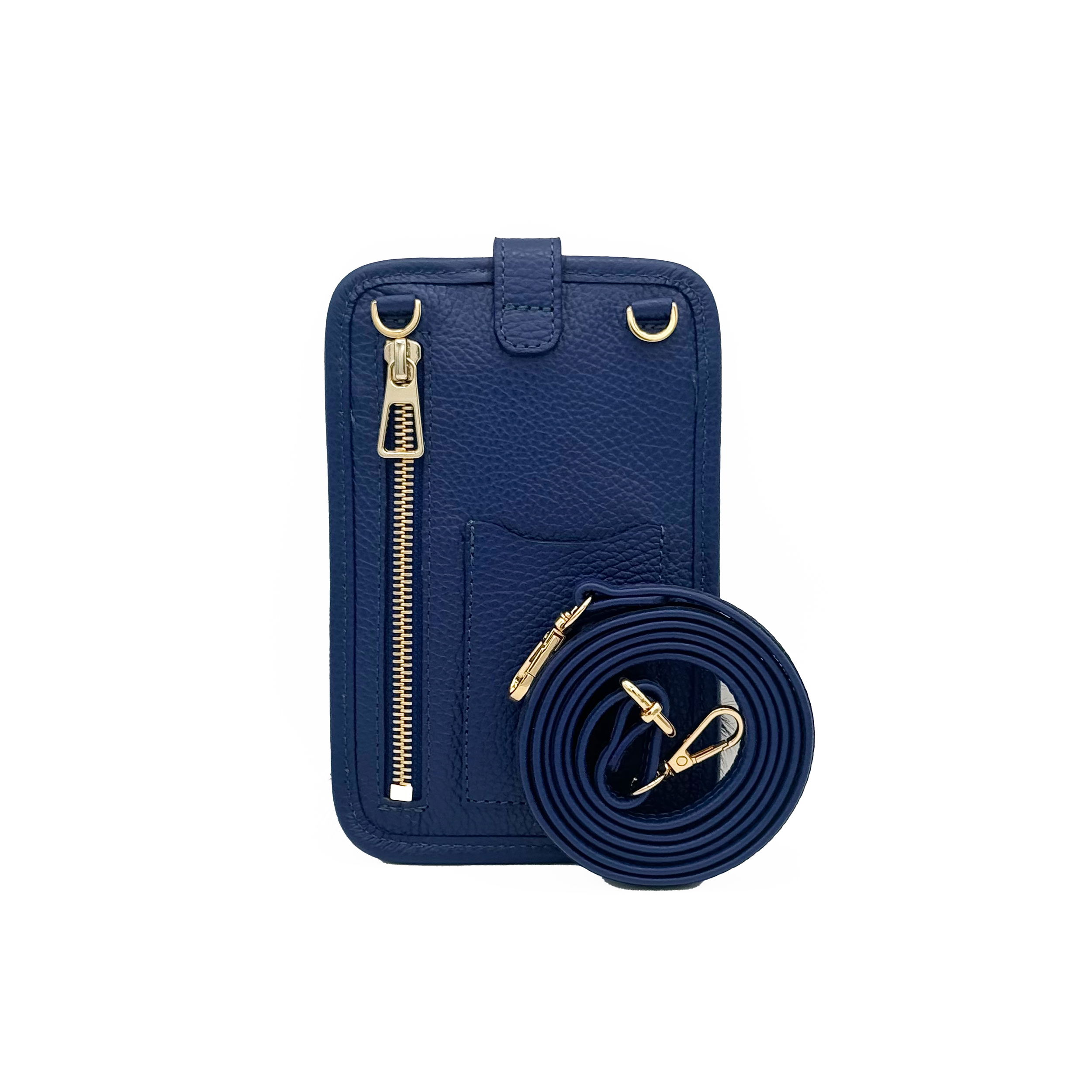 Valerie Naifeh’s line of leather goods features handcrafted handbags and accessories made in Greece from genuine cervo calf leather and natural mink or fox fur. Each piece combines luxurious materials with Valerie’s personally curated color palette for a distinct and elevated look.-Leather-Mink fur-Color: BlueItem# ND-FUR-00018 ZOE - Crossbody Phone Holster
