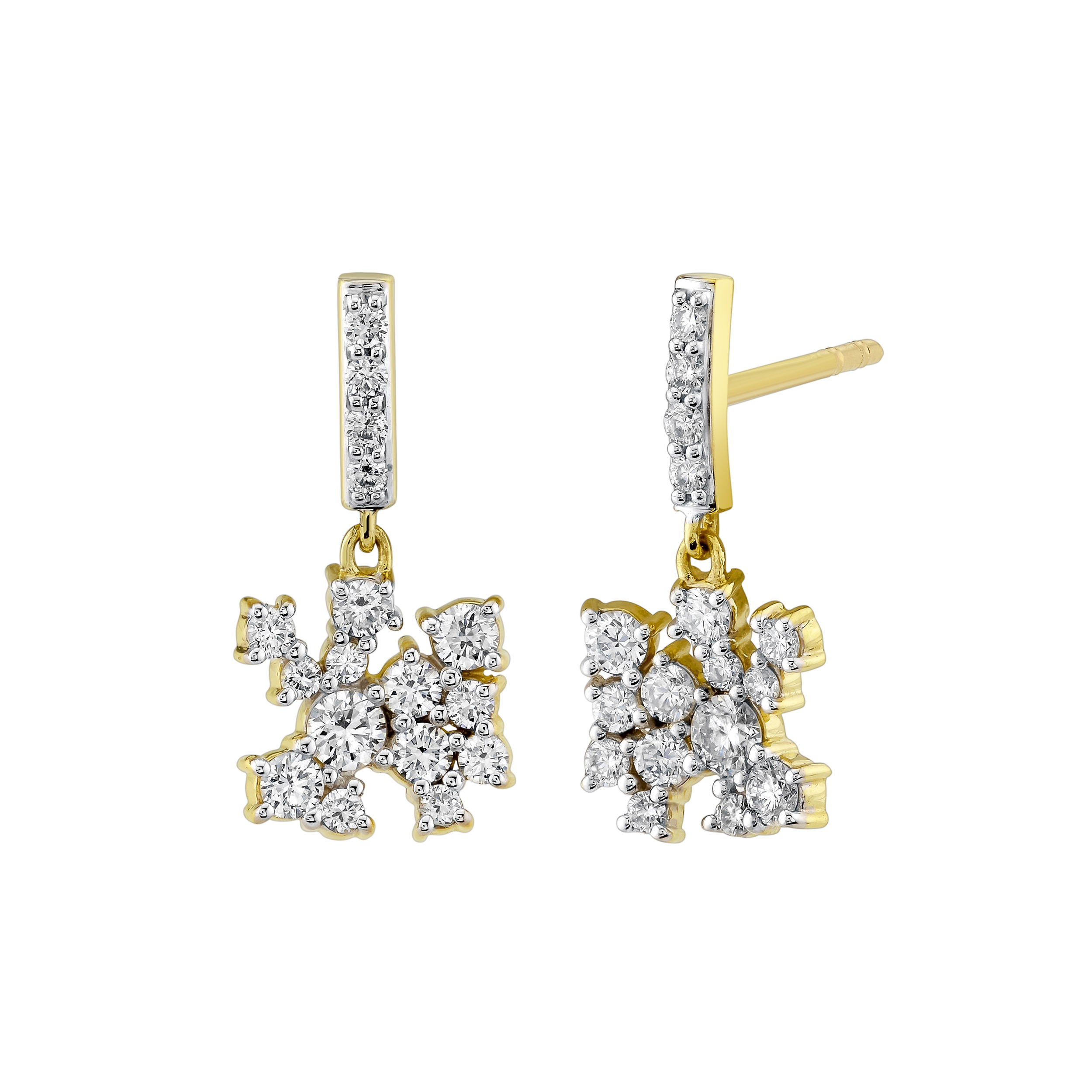 These earrings exude the level of ingenuity you deserve. With a unique and breathtaking design, they are sure to make a statement.-18k Yellow gold-Round diamonds, 0.63ctsItem# 805-2000429 Celestial Diamond Earrings