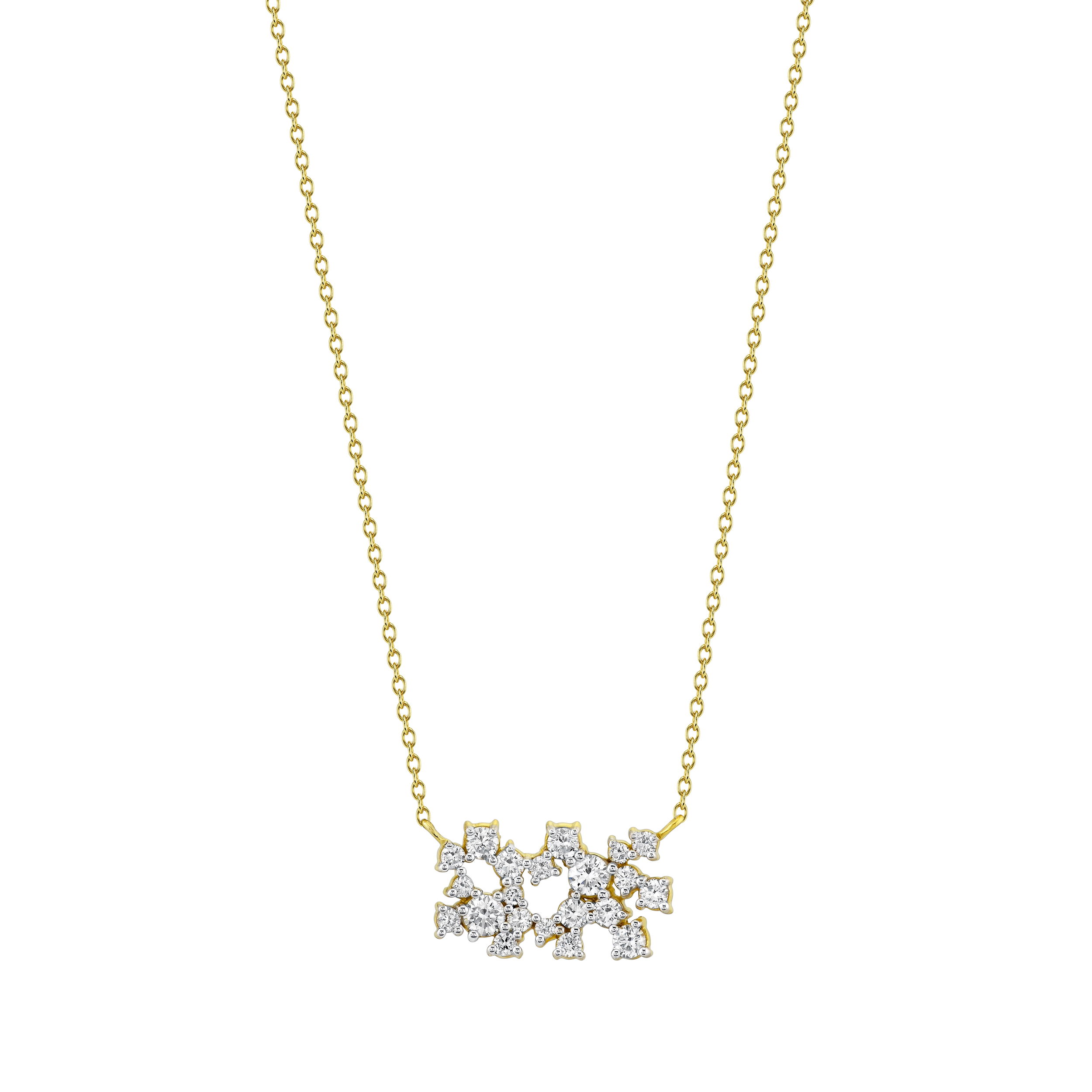 This necklace exudes the level of ingenuity you deserve. With a unique and breathtaking design, it is sure to make a statement.-18k Yellow gold-Round diamonds, 0.46ctsItem# 807-2000294 Celestial Diamond Necklace