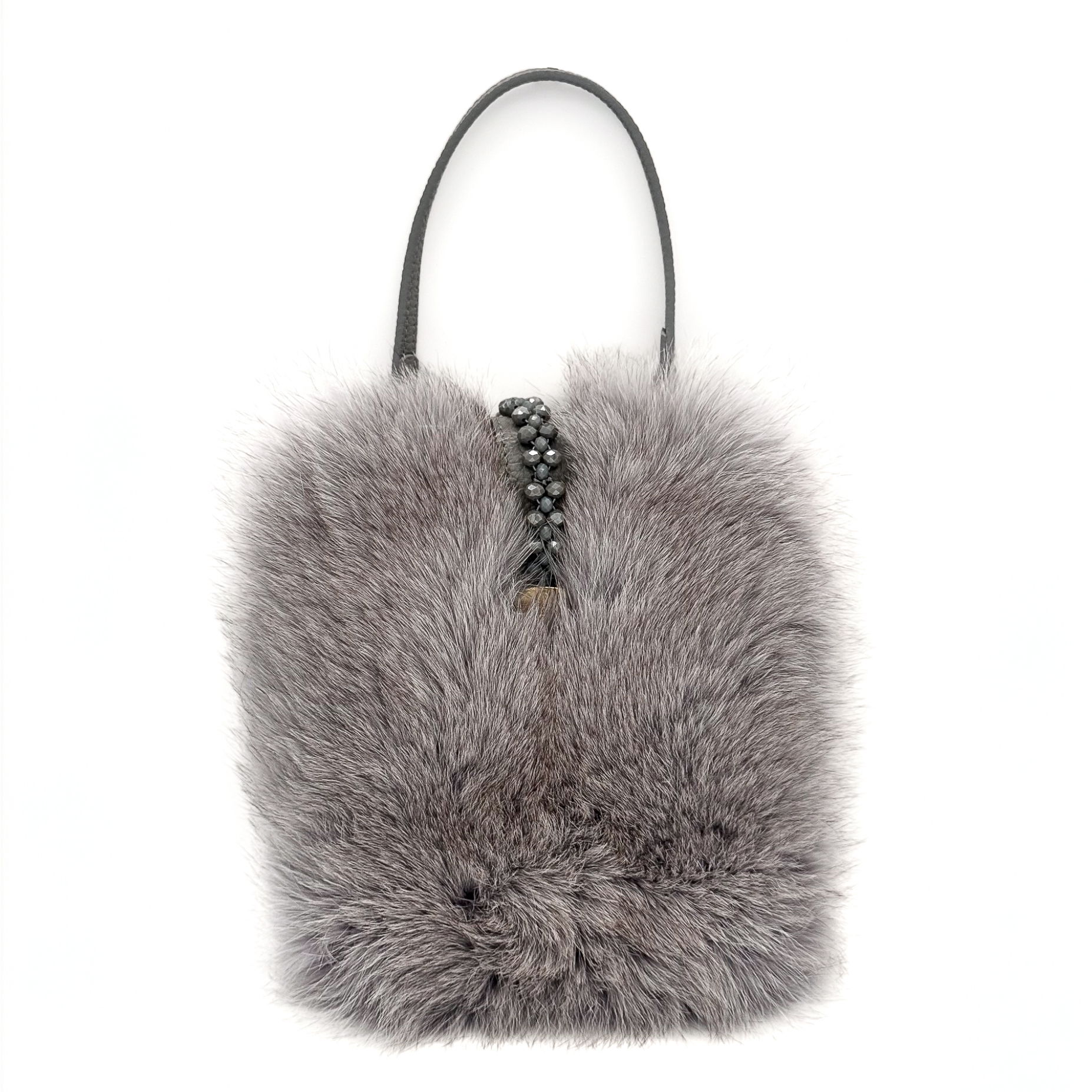 Valerie Naifeh’s line of leather goods features handcrafted handbags and accessories made in Greece from genuine cervo calf leather and natural mink or fox fur. Each piece combines luxurious materials with Valerie’s personally curated color palette for a distinct and elevated look.-Leather-Fox fur-Color: Light greyItem# ND-FUR-00030 Erin - Leather & Fox Crossbody