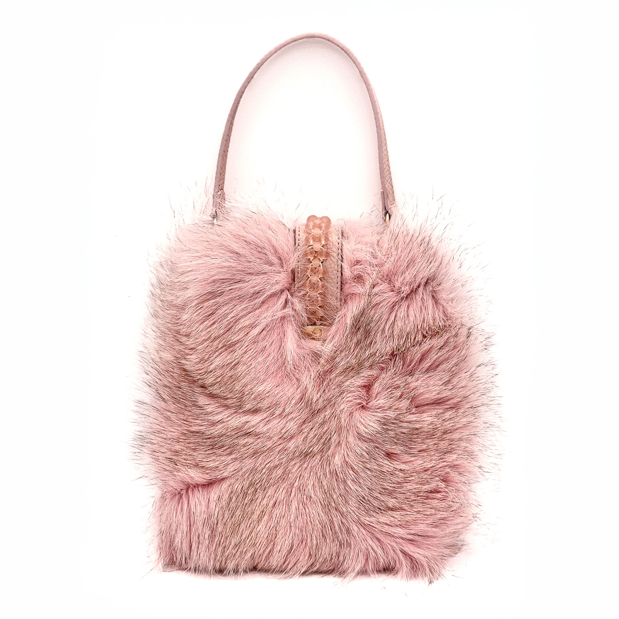 Valerie Naifeh’s line of leather goods features handcrafted handbags and accessories made in Greece from genuine cervo calf leather and natural mink or fox fur. Each piece combines luxurious materials with Valerie’s personally curated color palette for a distinct and elevated look.-Leather-Mink fur-Color: PinkItem# ND-FUR-00031 Erin - Leather & Fox Crossbody