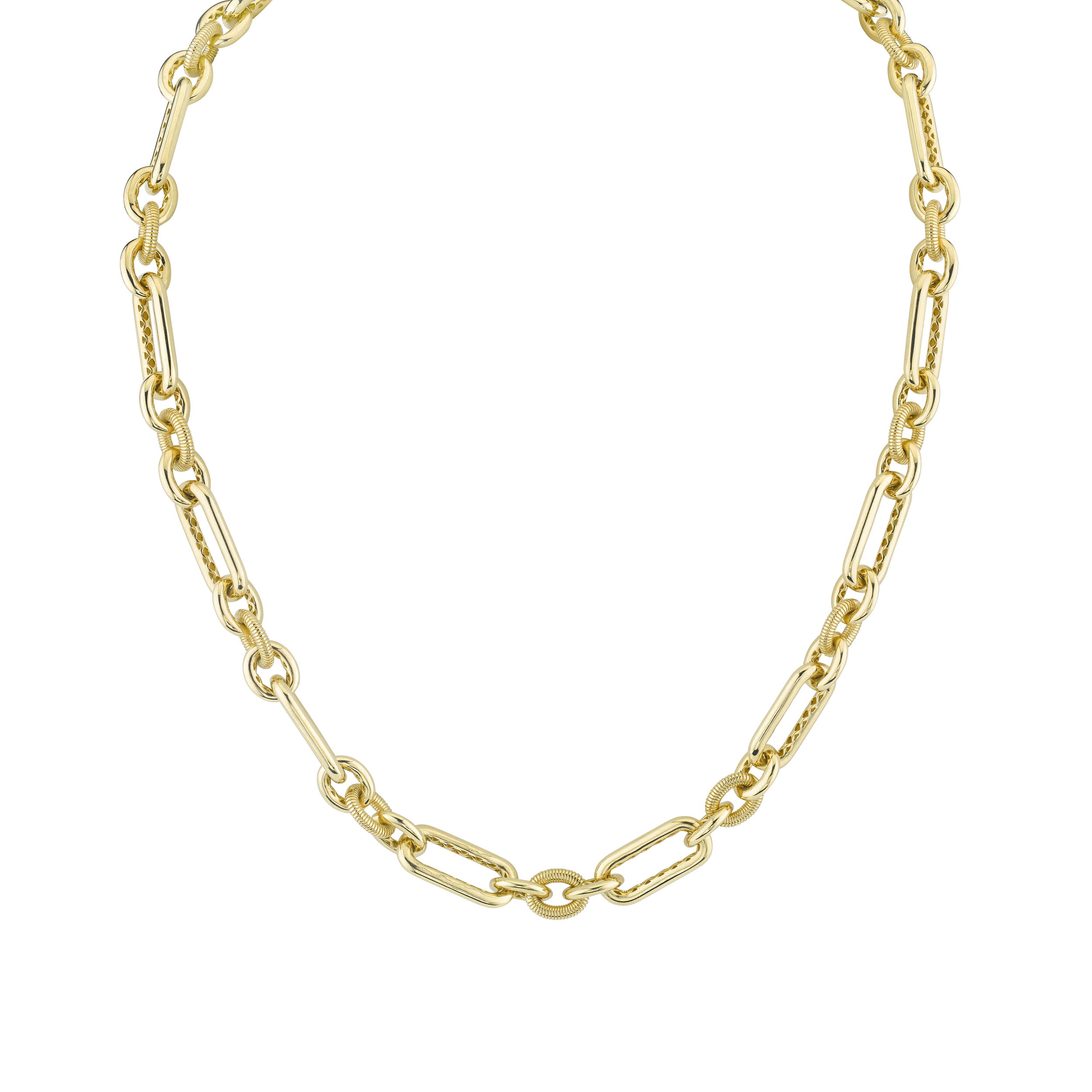 This chain is perfect as an accent piece along with prior selected jewelry or by itself as a stunning statement piece.-18k Yellow goldItem# 807-2000300 Gold Link Chain