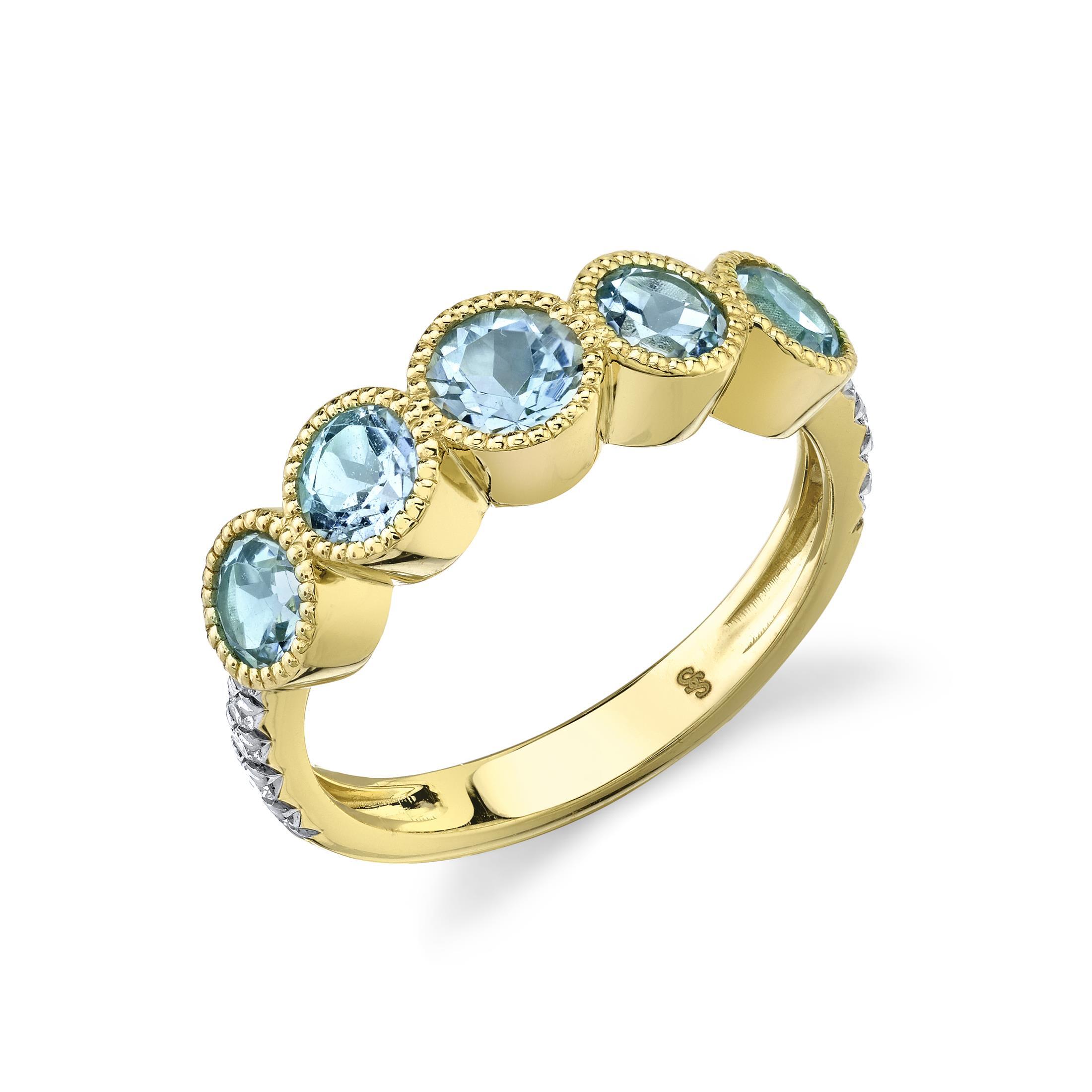 A classic addition to any collection, this piece is perfect for any ring stack or a beautiful stand alone.-18k Yellow gold-Paraiba tourmaline, 1.39cts-Round diamonds, 0.13ctsItem# 804-2000259 Paraiba Tourmaline Ring