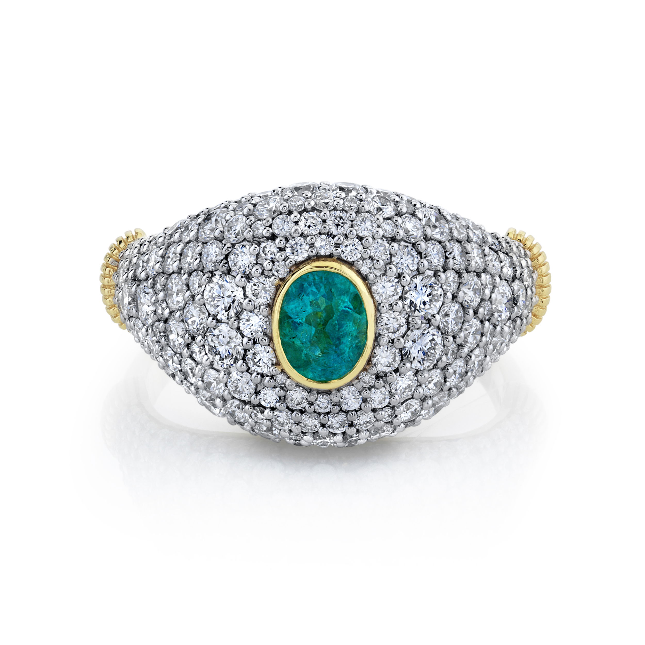 Paraiba & Pave Diamond Ring