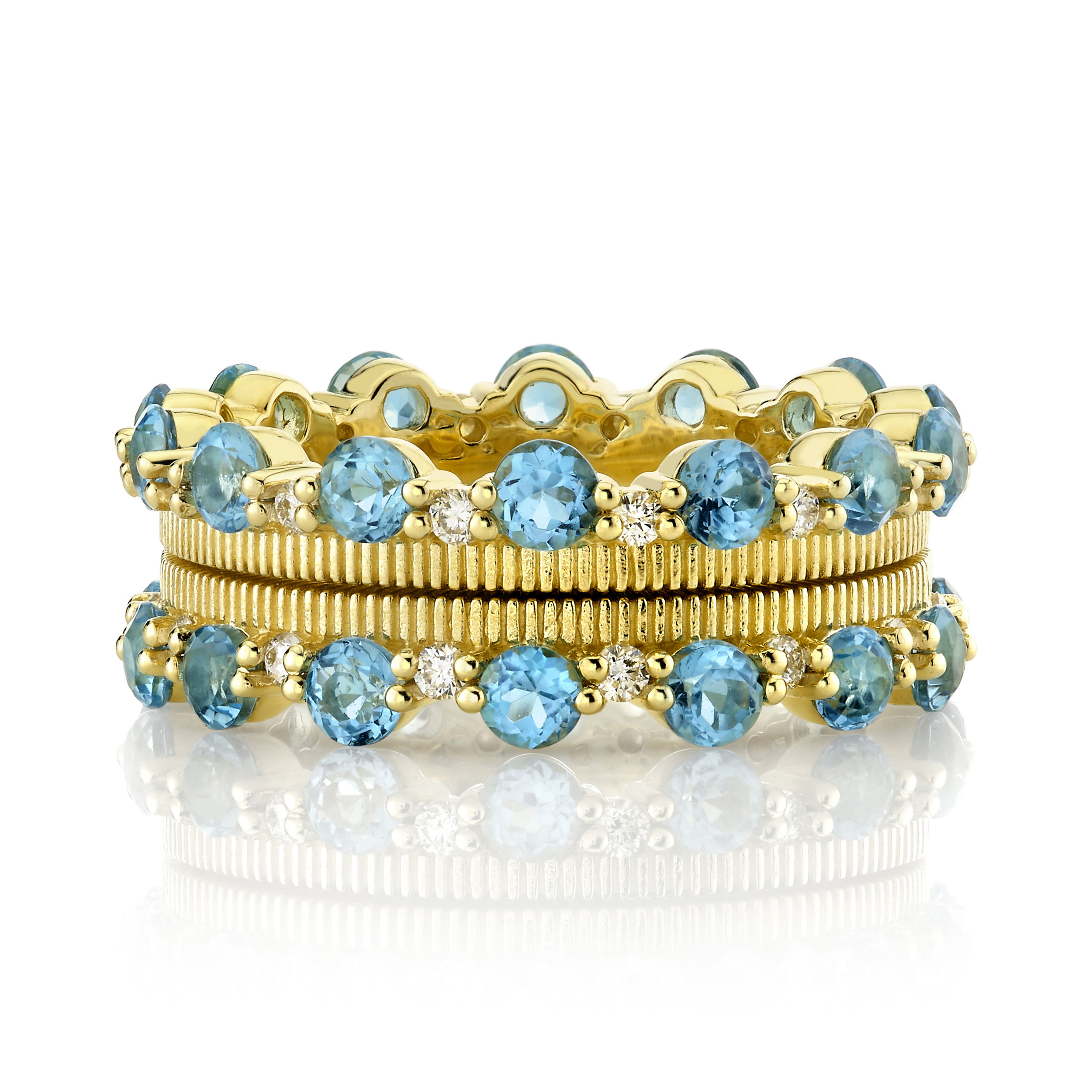Swiss Blue Topaz Guard Bands