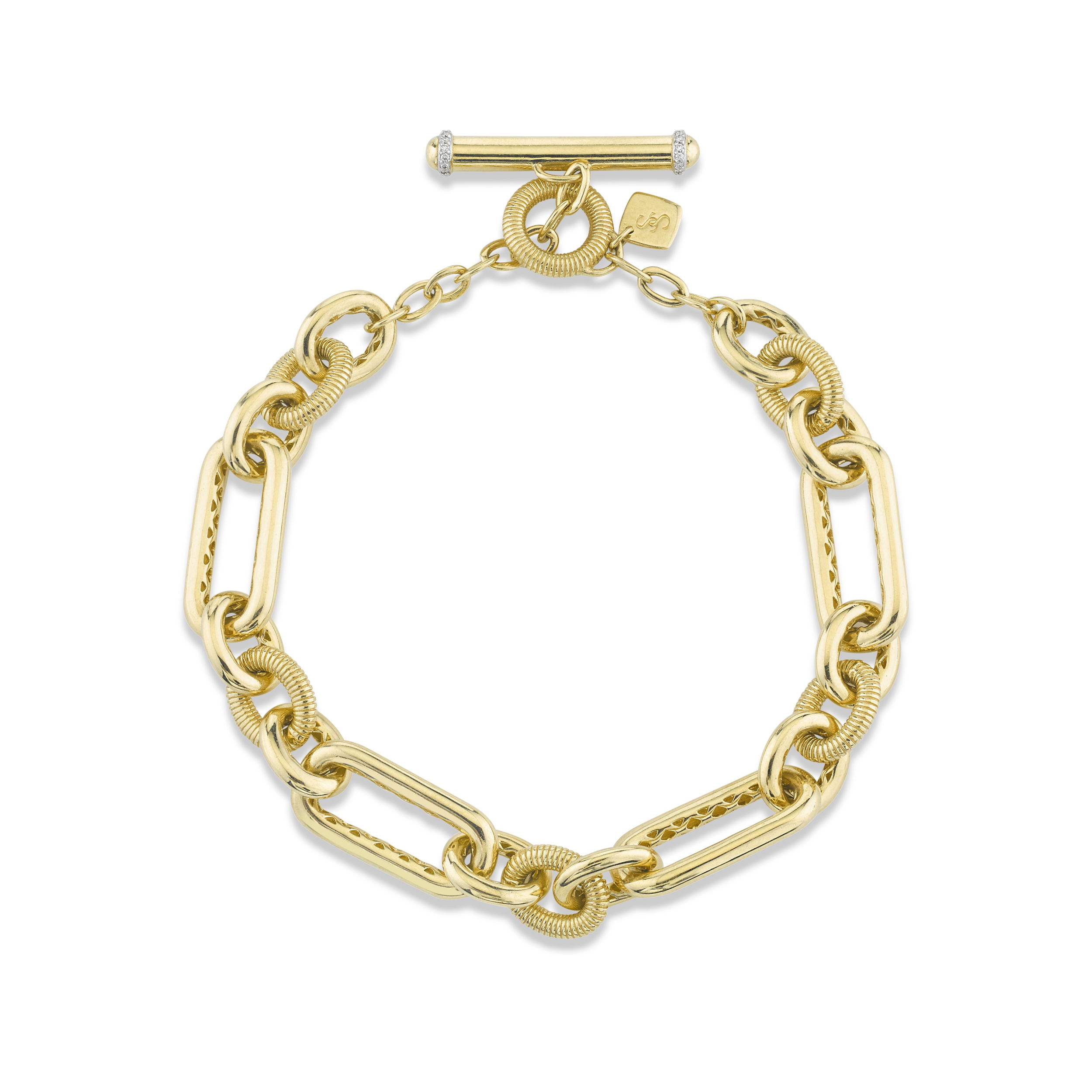 Gold Link & Diamond Bracelet