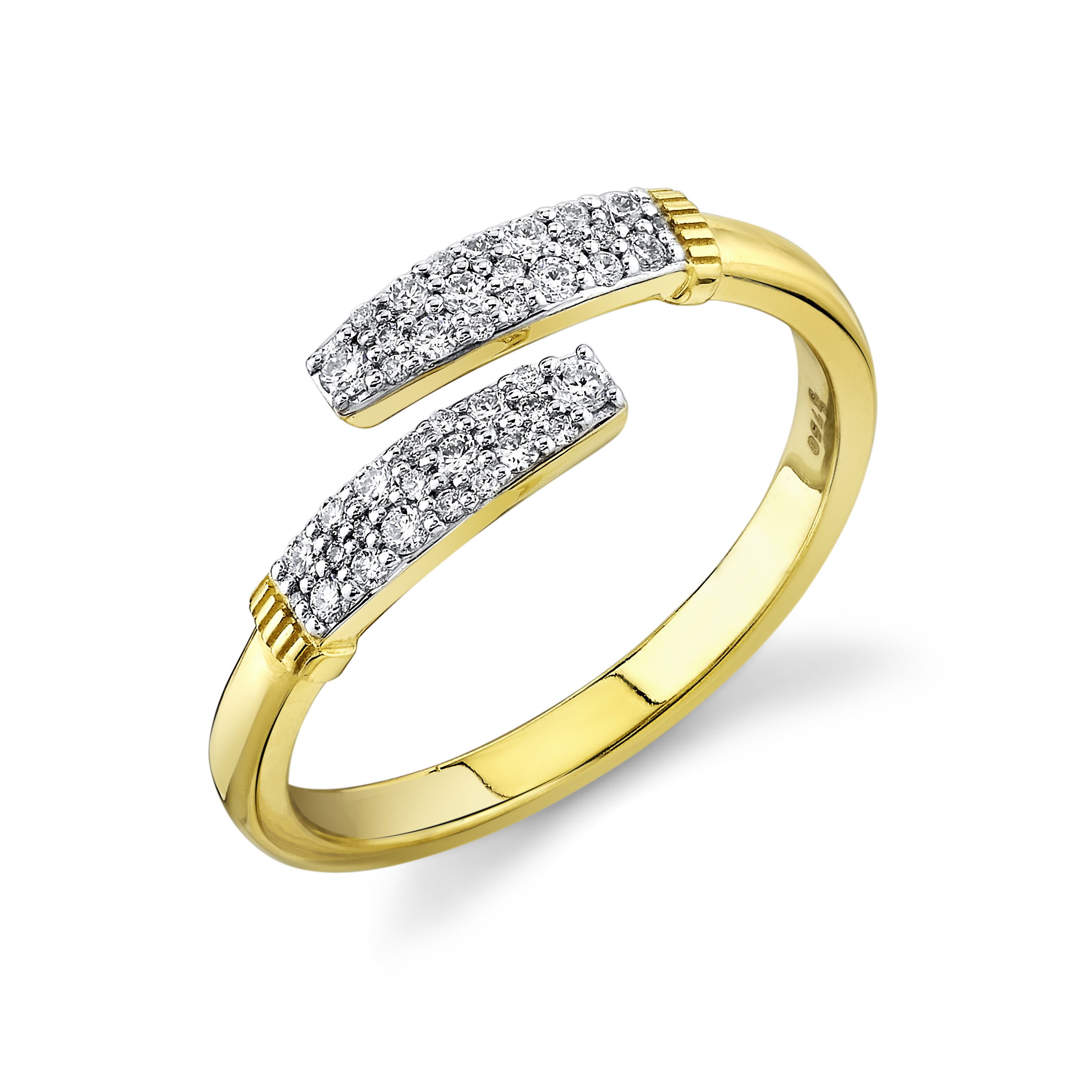 Complimenting any style, this ring is the perfect piece to add to any collection.-18k Yellow gold-Round diamonds, 0.244ctsItem# 804-2000267 Pave Diamond Wrap Ring