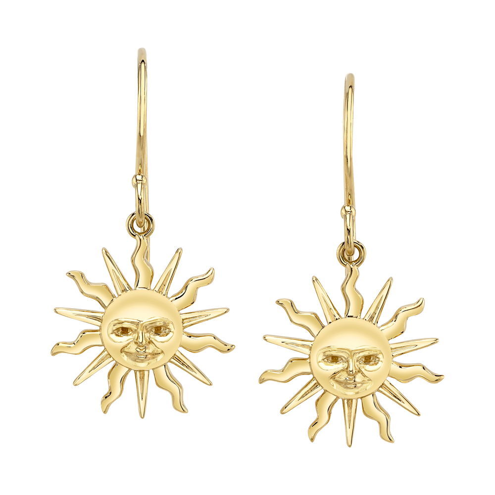 Valerie Naifeh has reimagined the iconic Sun Valley "Sun" design, bringing a modern touch to this timeless symbol. While infusing it with contemporary elegance, she honors its rich heritage, creating a collection that both celebrates the past and looks towards the future. -14k Yellow goldItem# SVS01-E585Y Sun Valley Sun Earrings in Yellow Gold