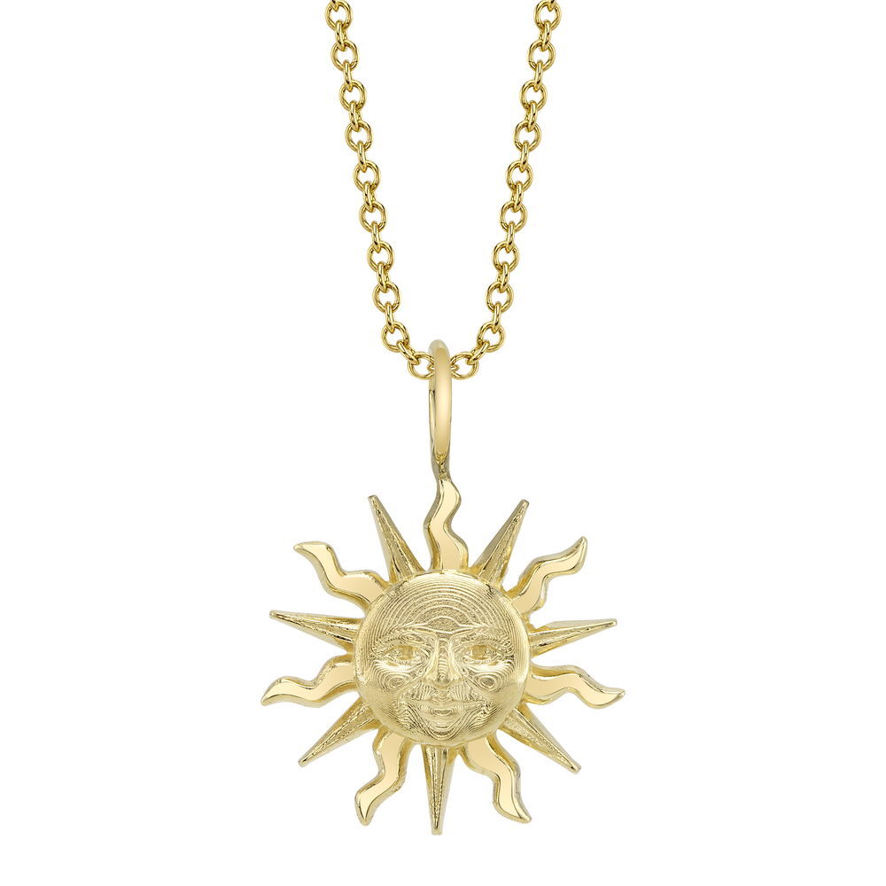 Valerie Naifeh has reimagined the iconic Sun Valley "Sun" design, bringing a modern touch to this timeless symbol. While infusing it with contemporary elegance, she honors its rich heritage, creating a collection that both celebrates the past and looks towards the future. Chain sold separately.-14k Yellow golditem# SVS01-P585Y Sun Valley Sun Pendant in Yellow Gold