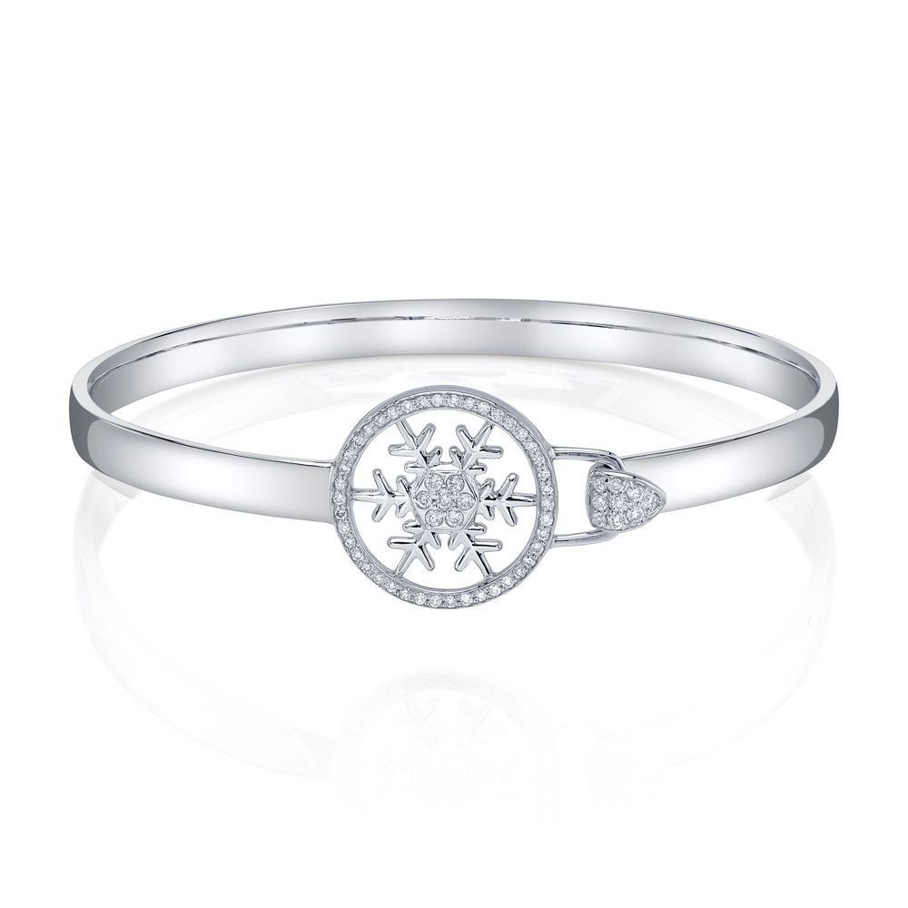 Snowflake Bangle in Sterling Silver