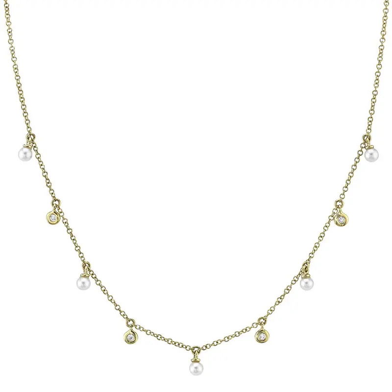 Diamond & Cultured Pearl Necklace
