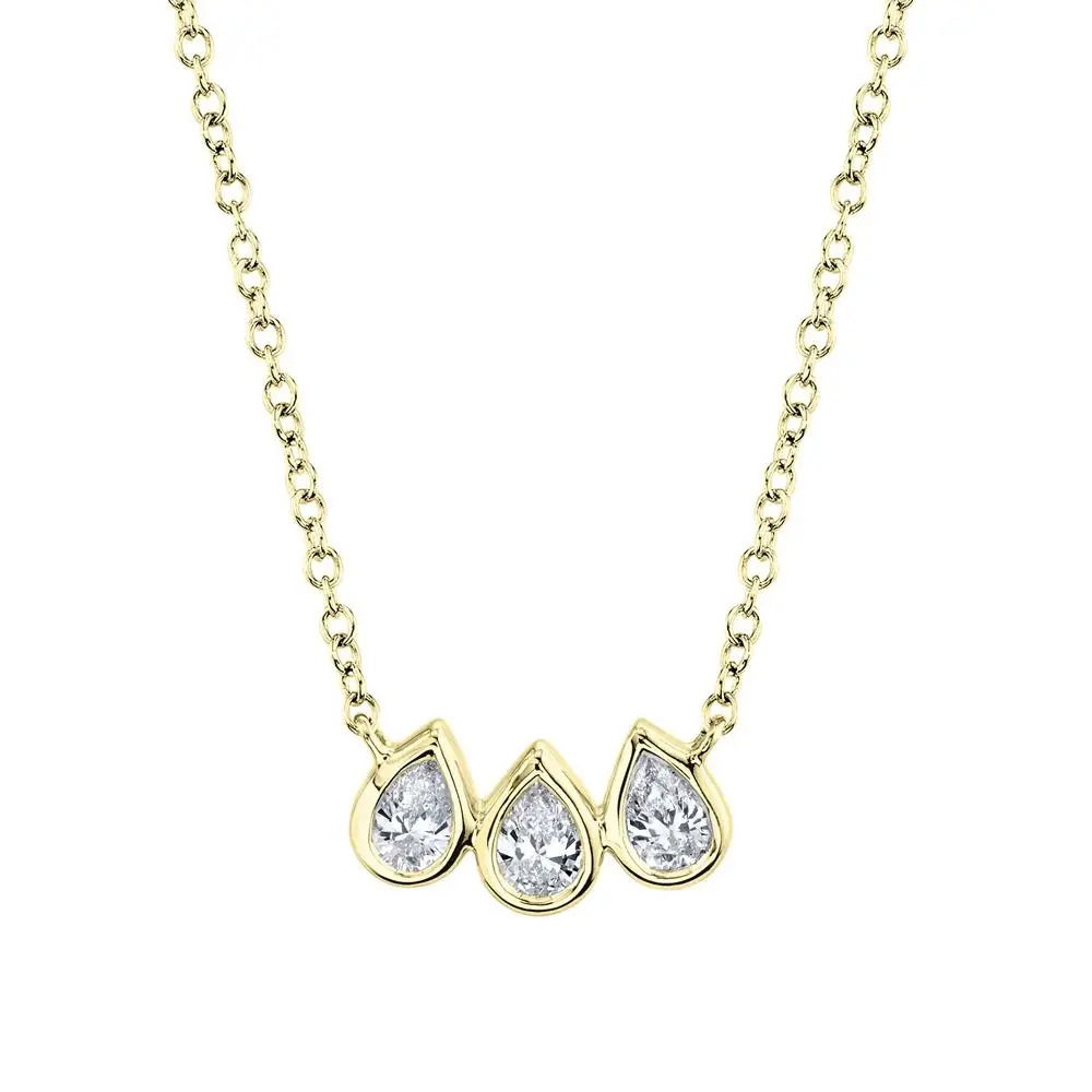 Triple Pear Diamond Necklace