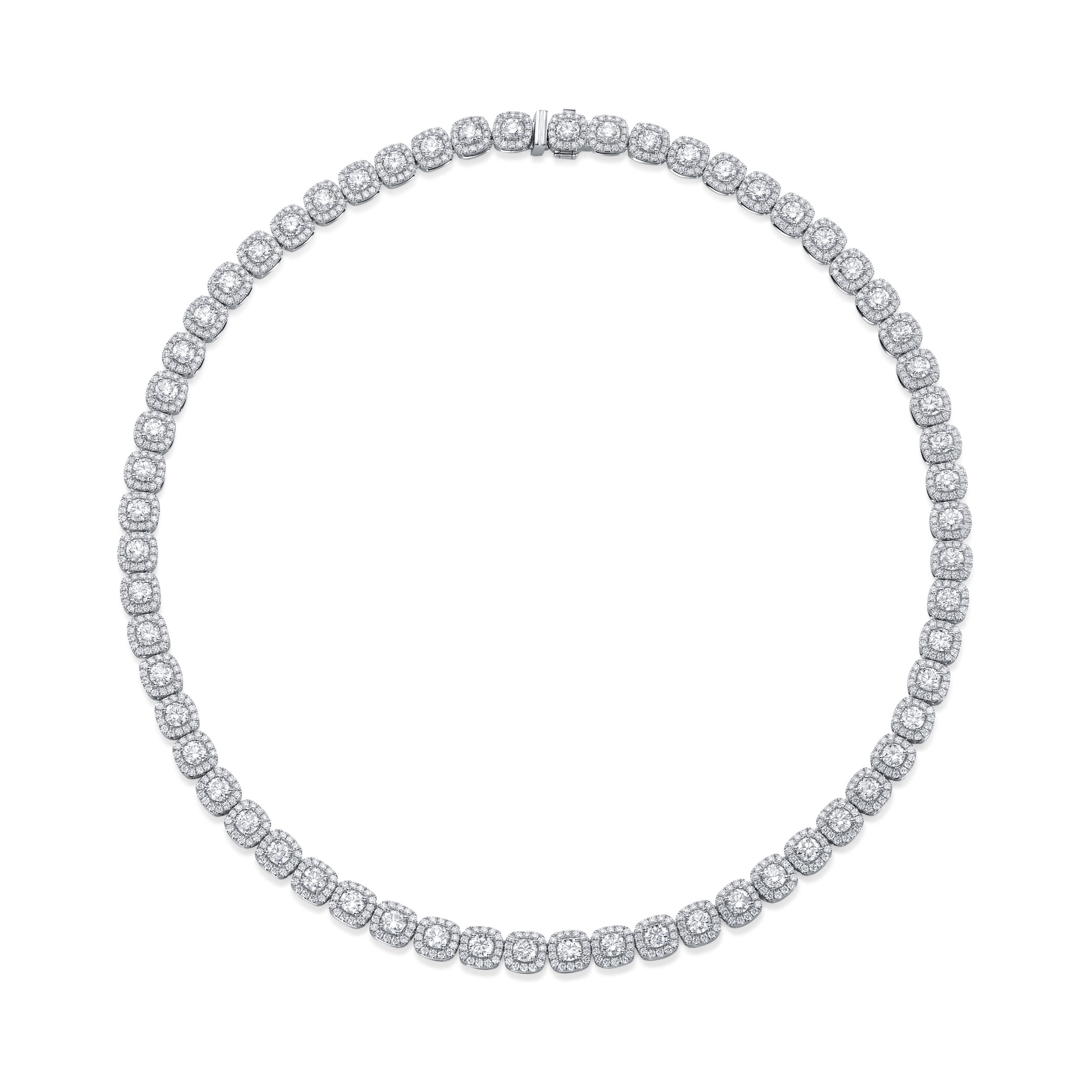 Line Necklace With Halos