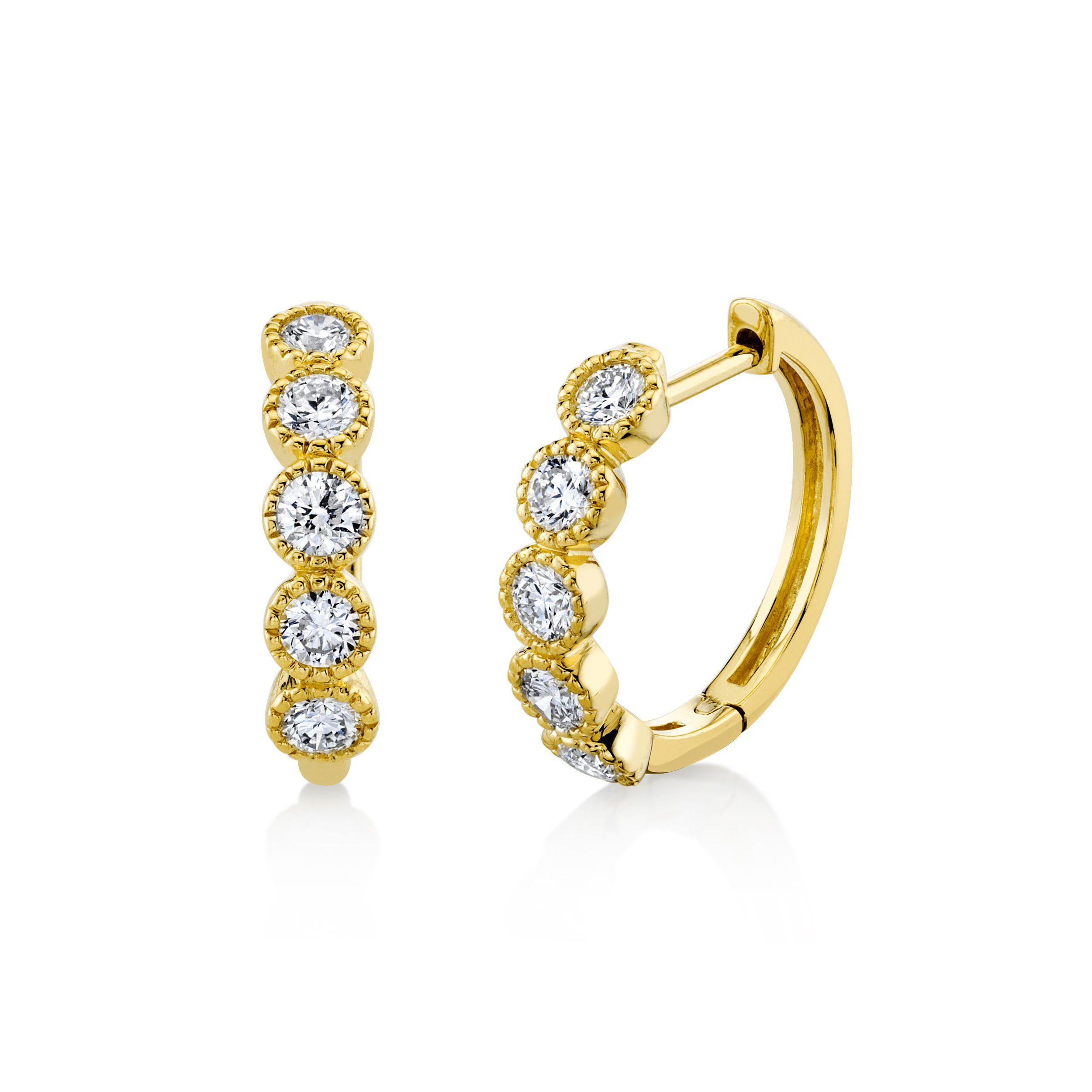 Diamond Bubble Huggie Earrings