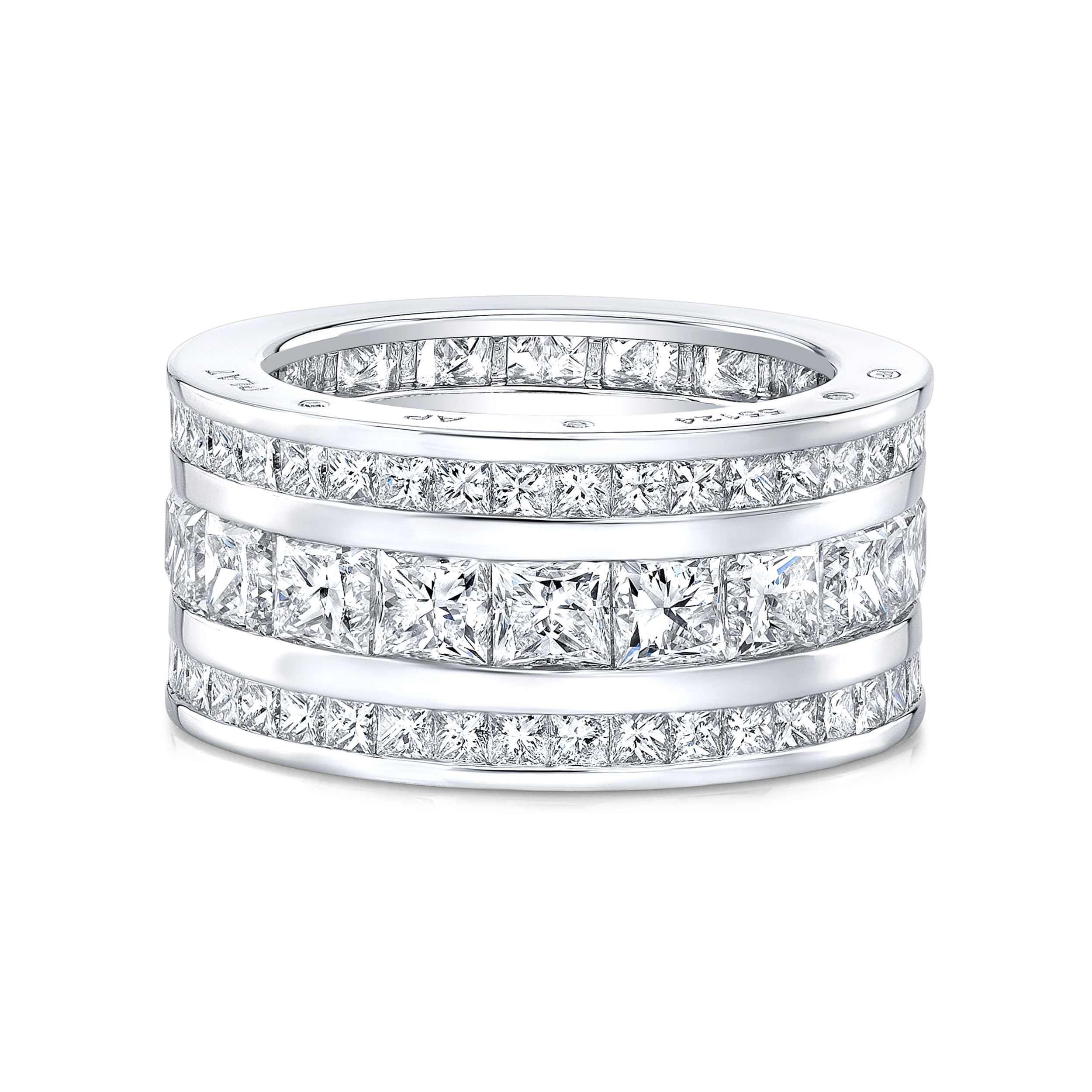 This platinum eternity ring is a true masterpiece, featuring a seamless row of French-cut diamonds that radiate brilliance from every angle. A timeless symbol of love and commitment, it’s the perfect anniversary ring to celebrate forever.-Platinum-Diamonds, D-F/VS+ 7.87cts-Size 6Item# 120-2000024 French Cut Masterpiece Eternity Ring