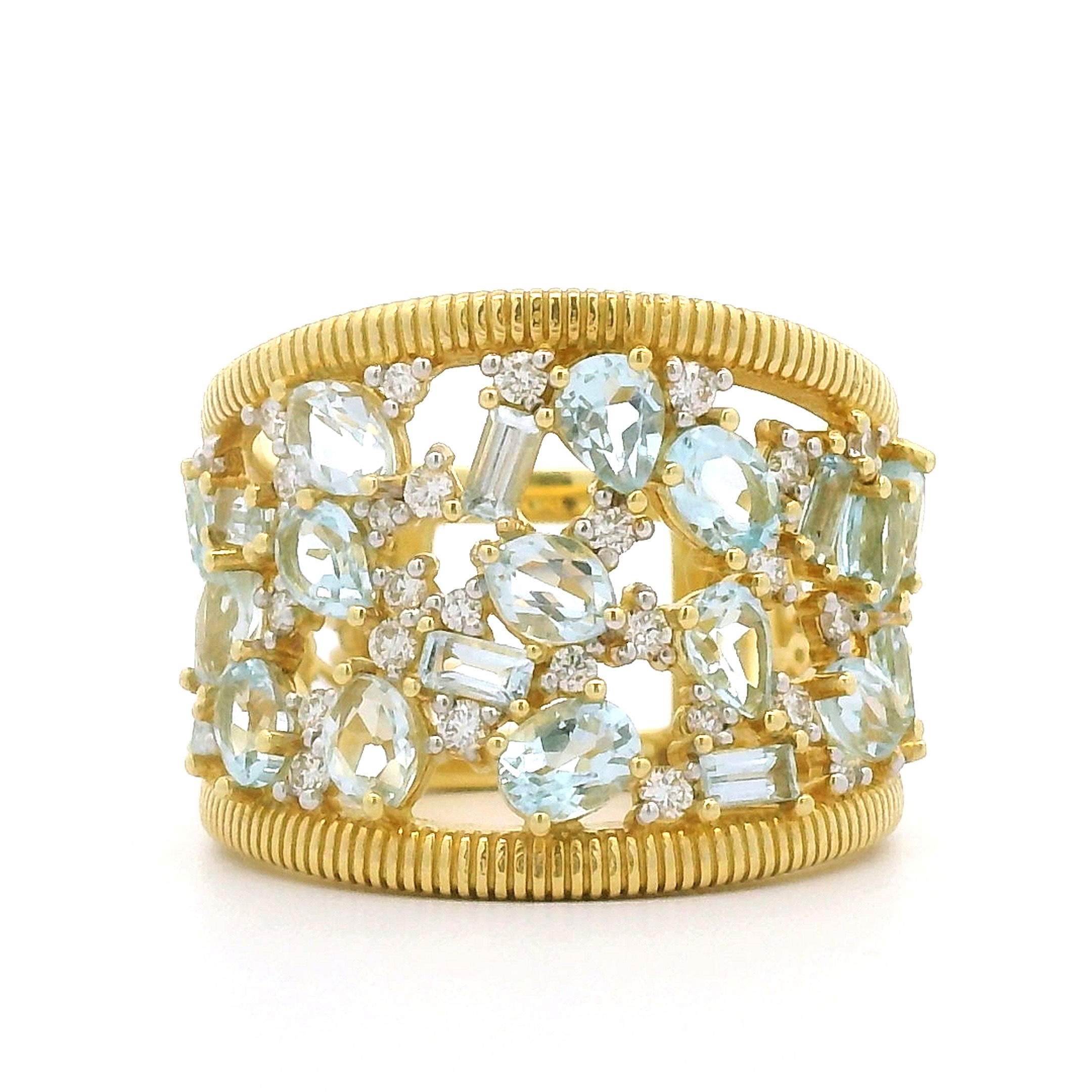 Sky Blue Topaz Cluster Ring
