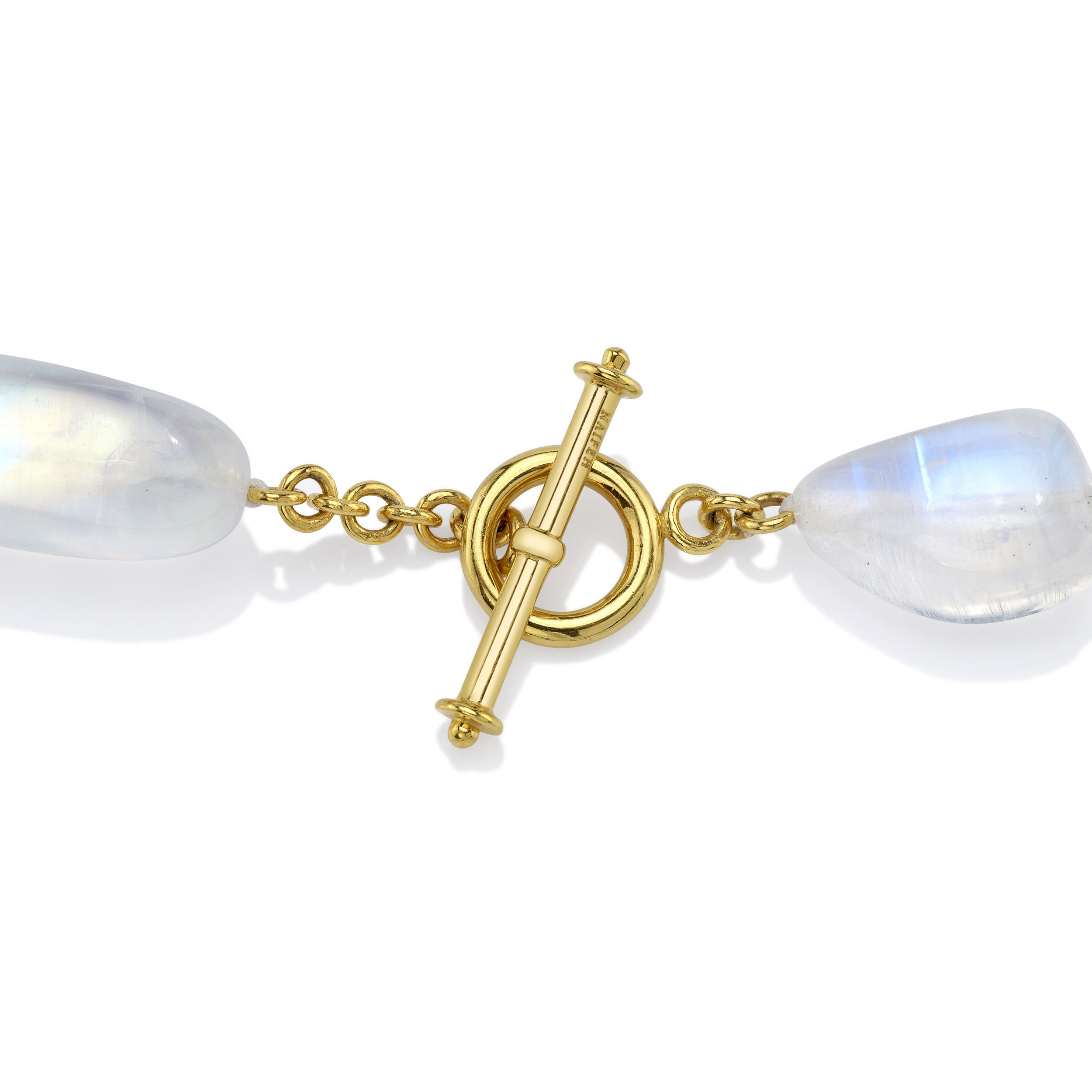 This charming celestial necklace is the perfect addition to your collection with its beautiful 22k yellow gold and moonstone beads.-22k Yellow gold-Moonstone beads-Length 17.75"Item# ND-NK-00024 Moonstone Bead Necklace