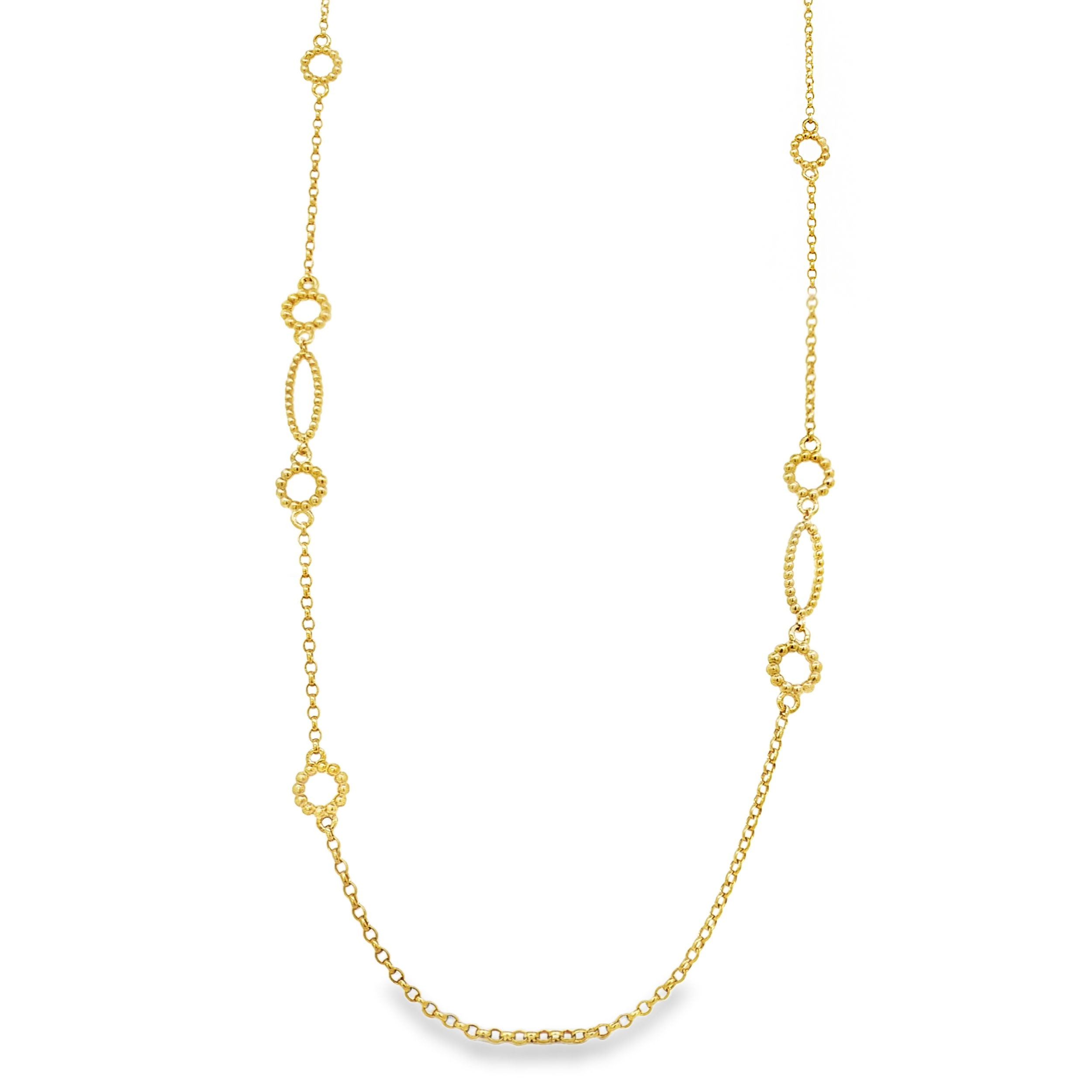 This necklace features delicate granulated details in 18k yellow gold, offering a touch of texture and elegance. A simple yet refined piece for any occasion.-18k Yellow gold-GranulatedItem# ND-NK-00025 Granulated Gold Necklace