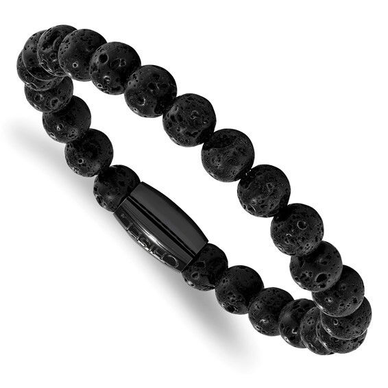 Whether you're looking to express individuality or searching for a thoughtful gift, the Stainless Steel Black Lava Rock Beaded Stretch Bracelet serves as a timeless piece that resonates with authenticity and style.-Stainless Steel-Lava RockItem# 03798584 Black Lava Rock Beaded Stretch Bracelet