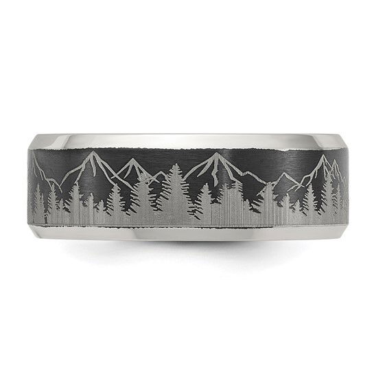 The Stainless Steel Mountain Ring is available in a range of sizes, making it a thoughtful gift for yourself or the mountain lover in your life. Wear it as a tribute to your adventurous spirit and a testament to the breathtaking beauty that surrounds us. Embrace the climb and celebrate your journey, one peak at a time.-Stainless Steel-Laser engraved designItem# 04684344 Stainless Steel Mountain Ring