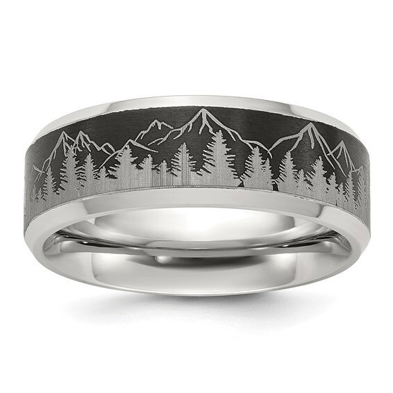 The Stainless Steel Mountain Ring is available in a range of sizes, making it a thoughtful gift for yourself or the mountain lover in your life. Wear it as a tribute to your adventurous spirit and a testament to the breathtaking beauty that surrounds us. Embrace the climb and celebrate your journey, one peak at a time.-Stainless Steel-Laser engraved designItem# 04717112 Stainless Steel Mountain Ring