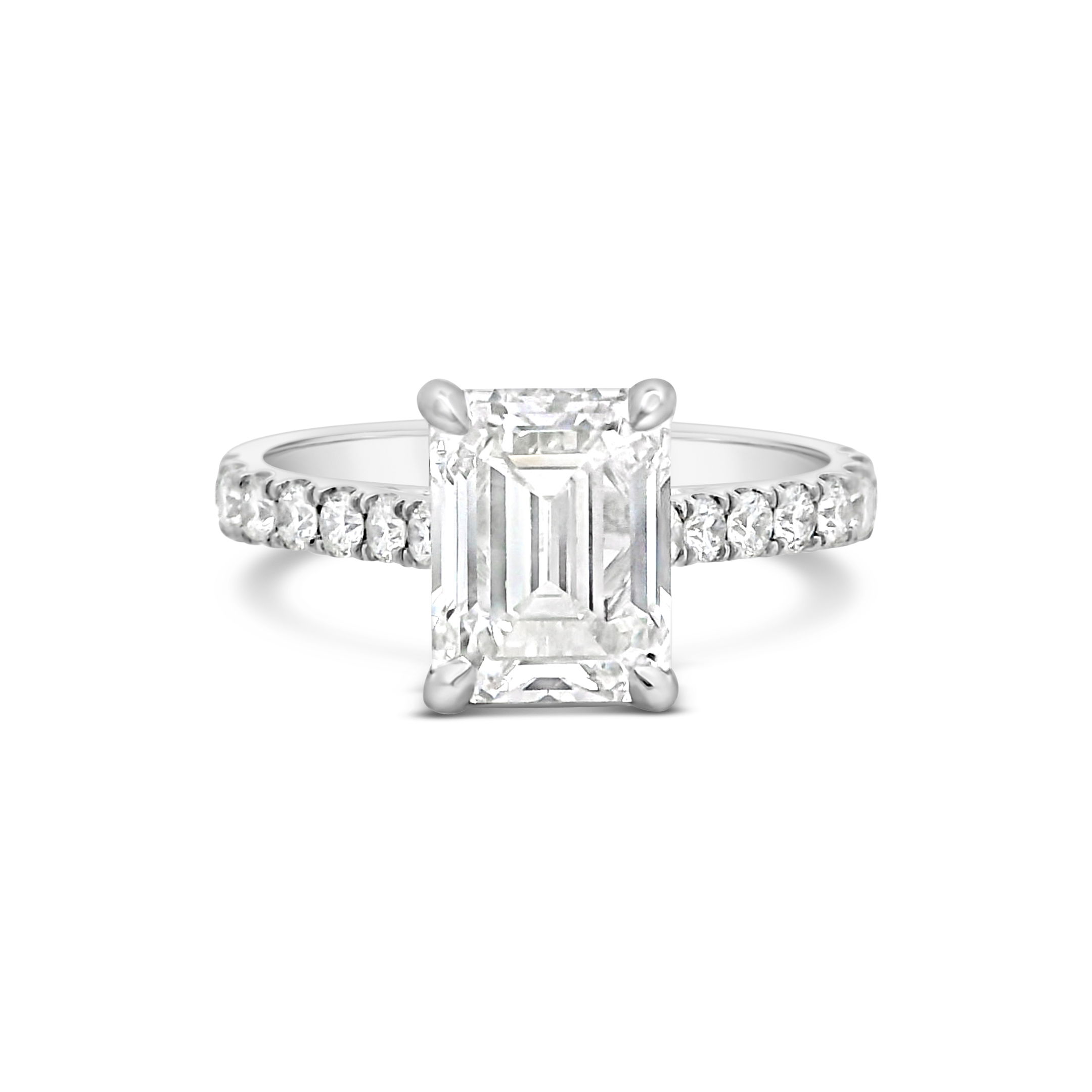 This platinum semi-mount is accented with diamonds, adding a subtle shimmer that frames your center stone beautifully. It's a timeless setting with just the right amount of sparkle. (Center stone not included)-Platinum-Diamonds, 0.60cts-Size , Contact for sizing optionsItem# 140-2000036 Platinum Engagement Semi-Mount