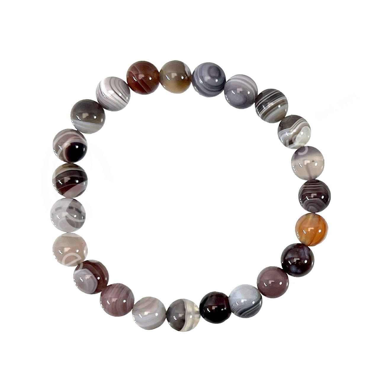 Embrace the captivating beauty of nature with our stunning Botswana Agate Stretch Bracelet, a timeless accessory that resonates with the Earth's elegance. Adorn yourself with the mesmerizing allure of our Botswana Agate Stretch Bracelet and let its natural elegance inspire and ground you every day.-Botswana agate-Size, 7.25"Item# Helios-00006 Botswana Agate Stretch Bracelet