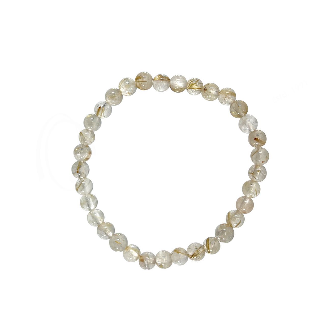 Elevate your style with our exquisite Rutilated Quartz Stretch Bracelet, a harmonious blend of natural elegance and modern design. Wear it alone for a subtle touch of elegance or stack it with other bracelets for a bolder look. -Rutilated quartz -Size, 7.25"Item# Helios-00007 Rutilated Quartz Stretch Bracelet
