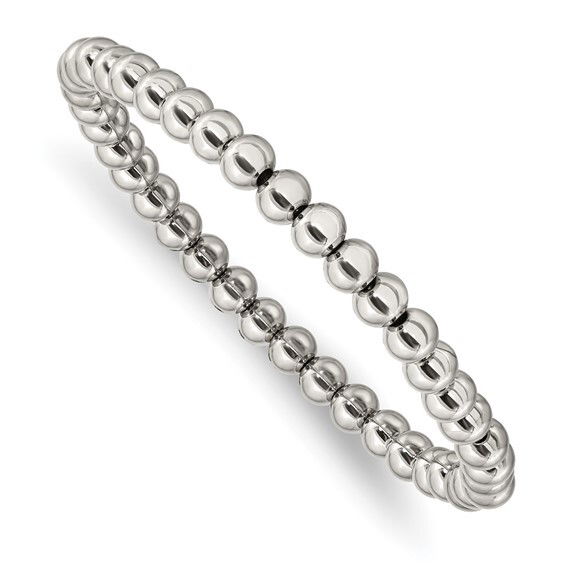 Introducing our elegant Stainless Steel Beaded Stretch Bracelet, a perfect blend of modern sophistication and timeless design. Crafted with premium quality stainless steel, this bracelet promises durability and resistance to tarnish, ensuring it retains its lustrous shine over time. -Stainless steel-Size, 8"Item# Helios-00018 Stainless Steel Beaded Stretch Bracelet