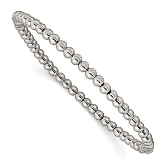 Introducing our elegant Stainless Steel Beaded Stretch Bracelet, a perfect blend of modern sophistication and timeless design. Crafted with premium quality stainless steel, this bracelet promises durability and resistance to tarnish, ensuring it retains its lustrous shine over time. -Stainless steel beads-Size, 7.25"Item# Helios-00019 Stainless Steel Beaded Stretch Bracelet