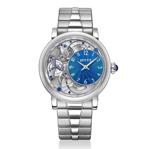 Closeup photo of Récital 12 Titanium with Turquoise Guilloche Dial