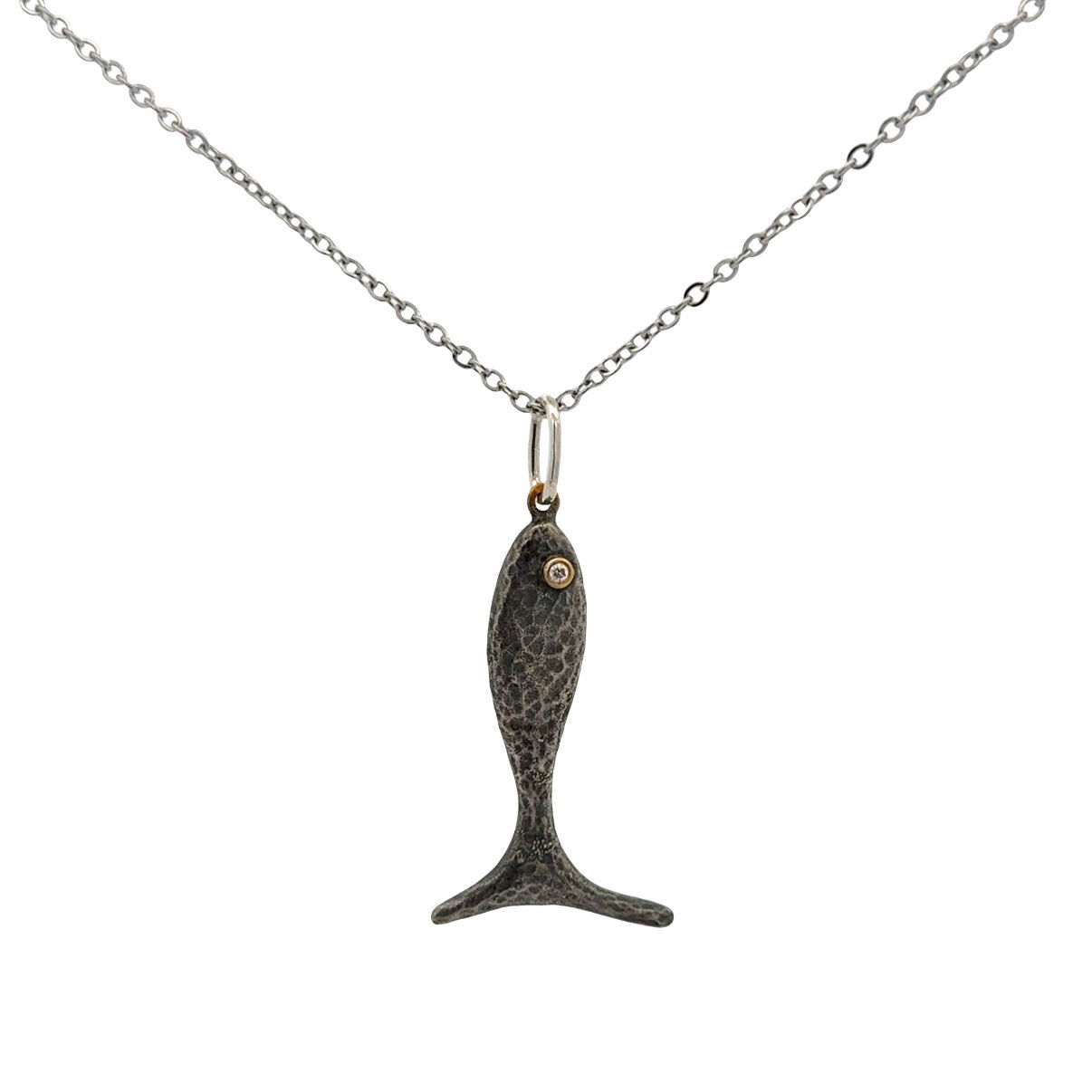 Slim Mixed-Materials Fish Pendant