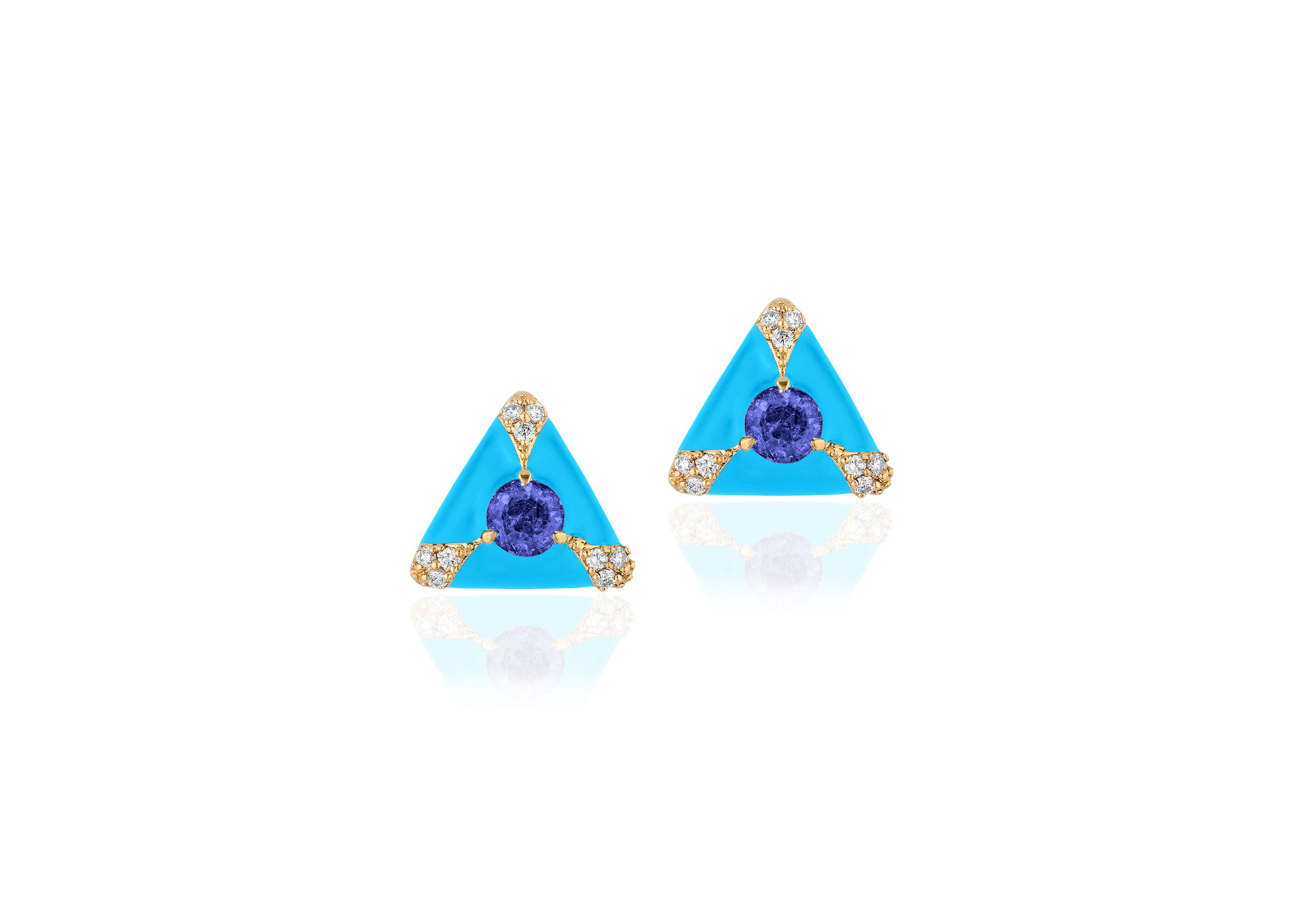 'Queen' Tanzanite and Diamond Stud Earrings