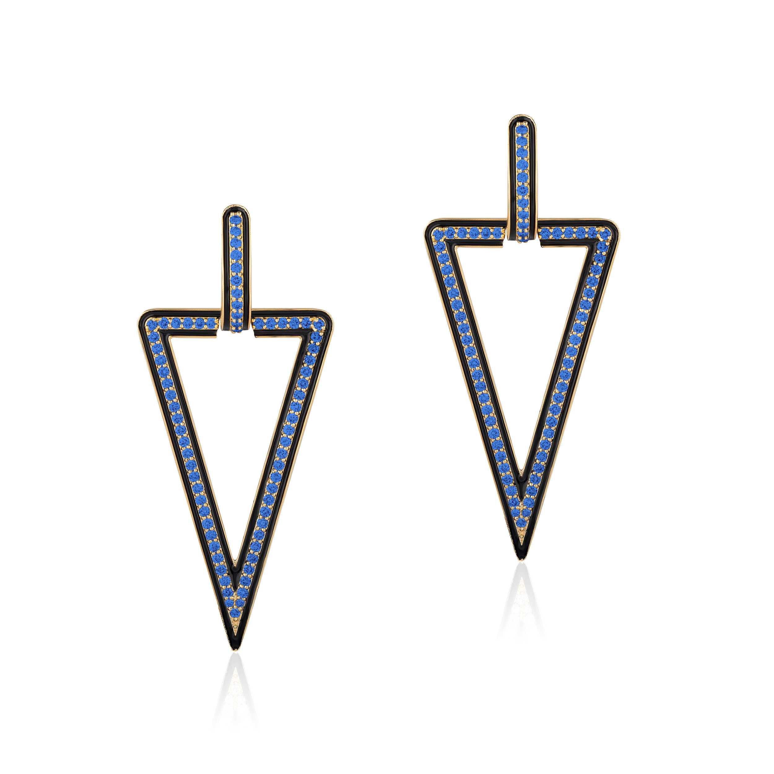The luxurious contrast between the vivid sapphire gemstones and the warm golden setting delivers a striking statement—perfect for both special occasions and everyday opulence. Make every moment royal with these radiant sapphire earrings, designed to enchant and captivate.-18k Yellow gold-Blue sapphires, 2.42ctsItem# 210-2000080 'Queen' Blue Sapphire Earrings