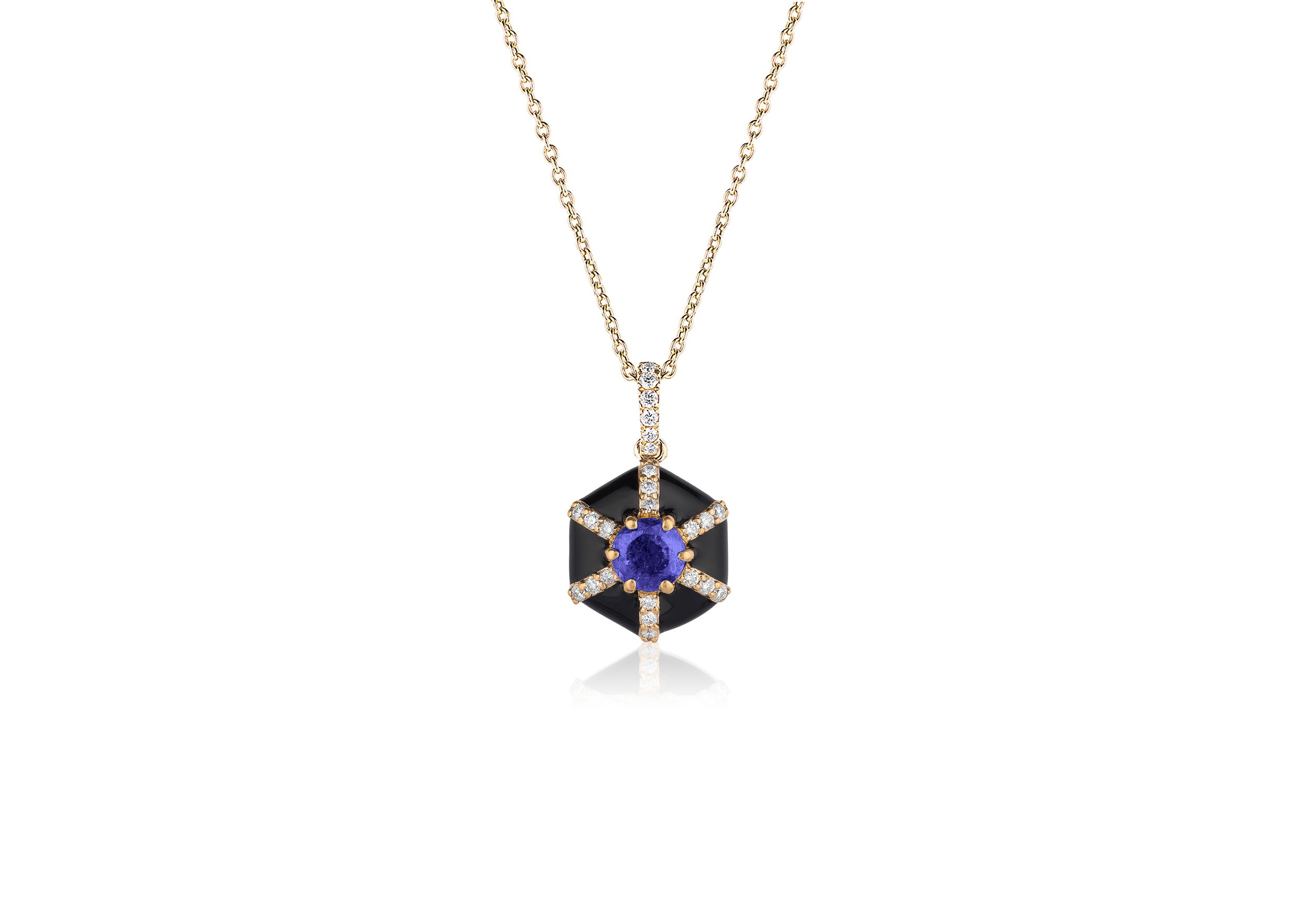 'Queen' Hexagon Tanzanite and Diamond Necklace