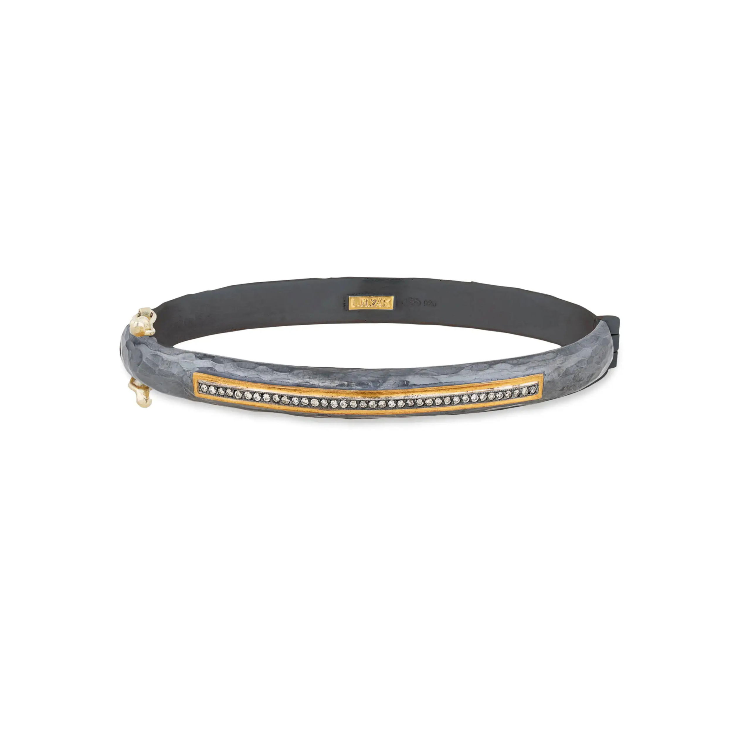 Stockholm Diamond Bar Hinged Cuff Bracelet