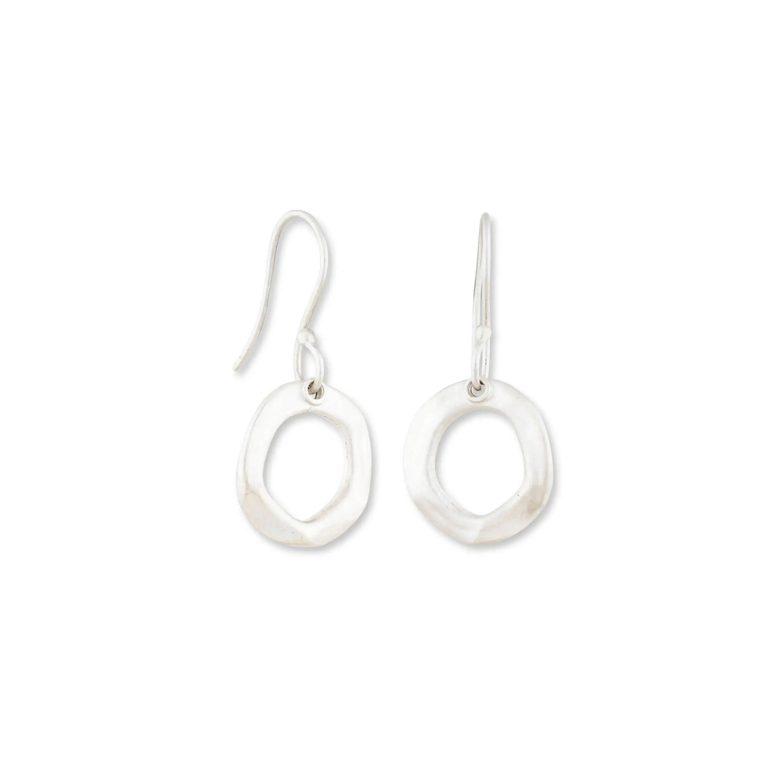 Minimal with a modern edge, the Orion Earrings are crafted in sterling silver with a soft matte finish. Suspended from sleek silver ear wires, they offer effortless elegance and everyday versatility. -Sterling silverItem# 645-00410 Orion Earrings