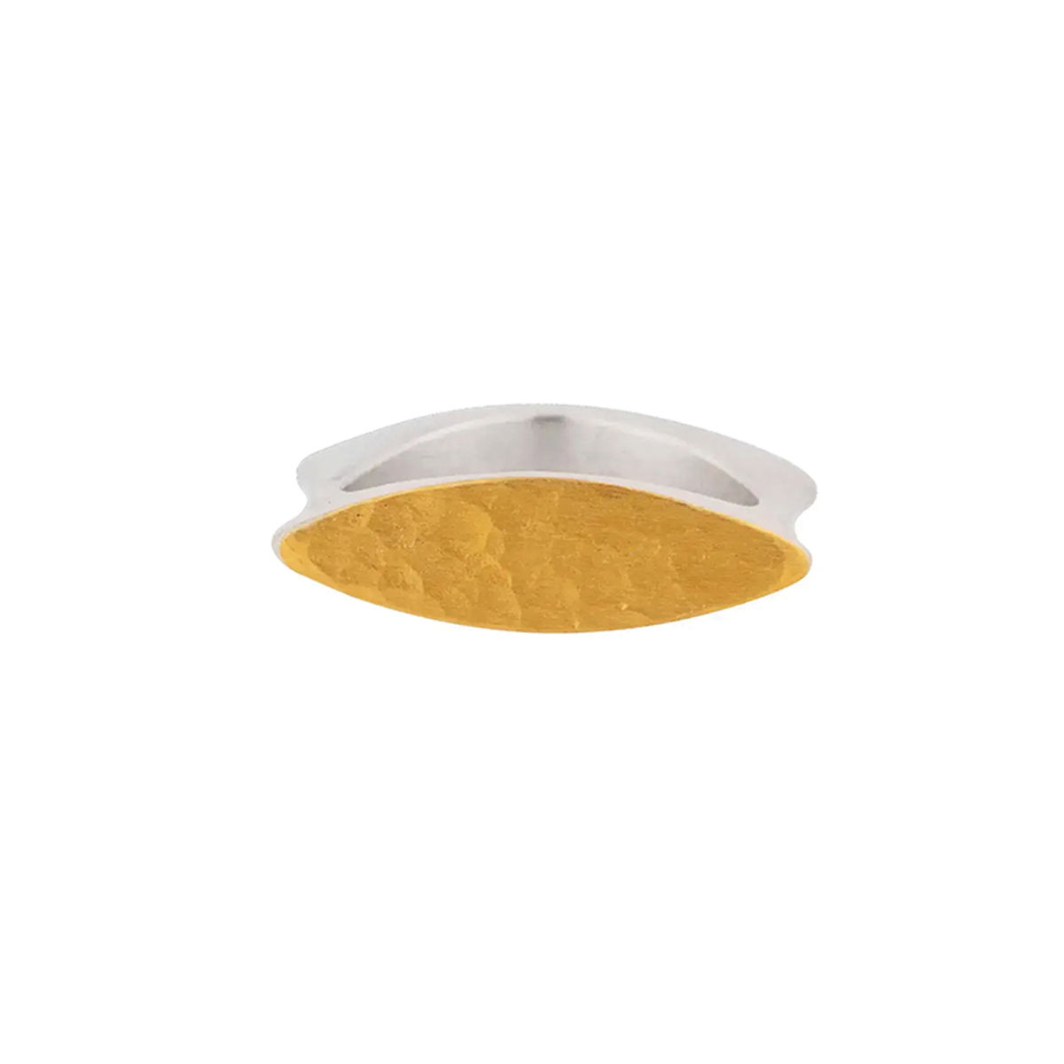 The Stockton Flipper Ring features a striking mix of 24K gold and sterling silver, accented with delicately sprinkled diamonds for just the right amount of sparkle. Its innovative design flips to reveal a radiant gold-fused side—two distinct looks in one powerful piece. -24k Yellow gold-Sterling silver-Round diamonds, 0.19ctsItem# 804-2000324 Stockton Flipper Ring