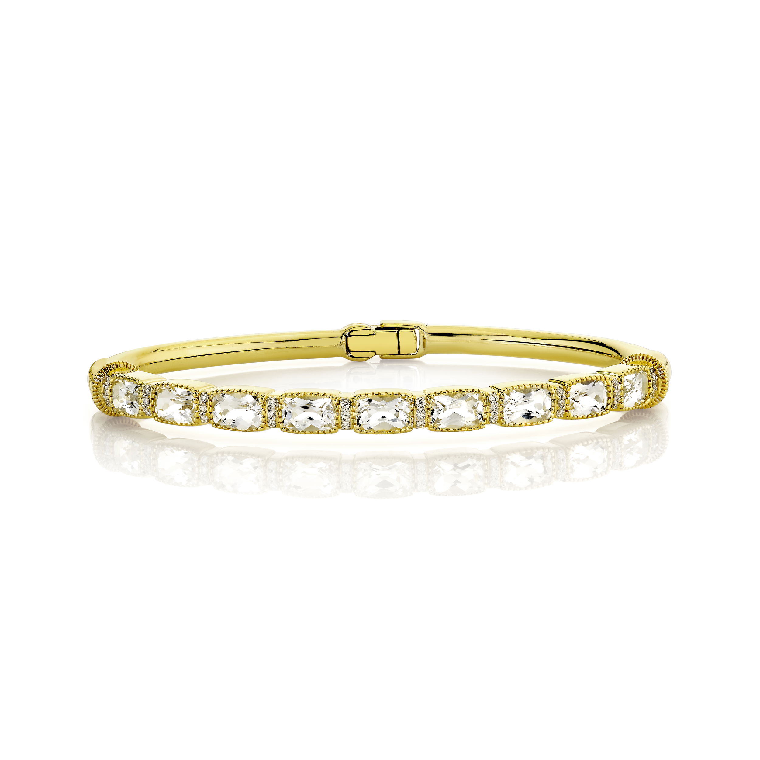 Topaz Baguette and Diamond Bracelet