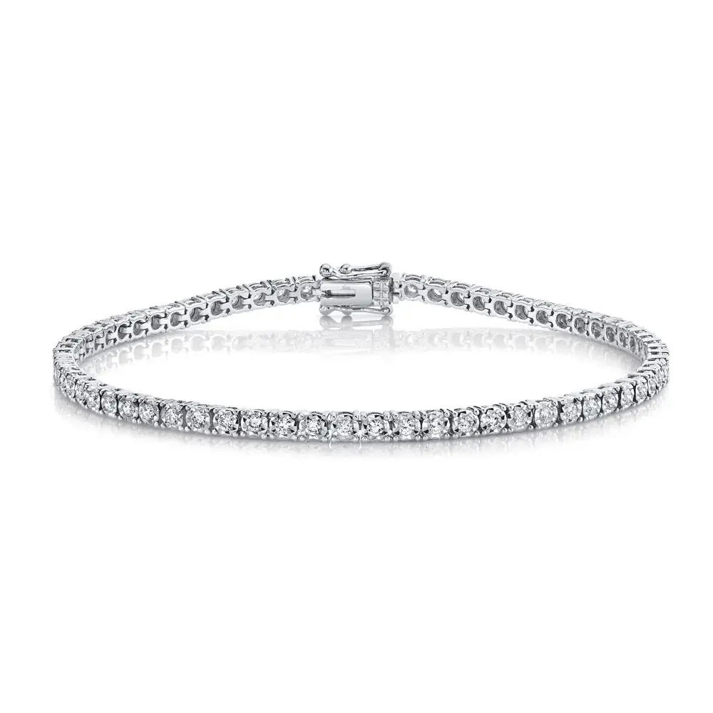Wear it alone for a subtle statement or layered with other pieces—this is a must-have for your collection. All Shy Creation diamonds are natural and hand-selected. All stones are unique and hand set. As a result, you can expect slight variations in the shade, hue, tint of the color stones and stone count.14k White gold-Round diamonds, 1.00cts-Dimensions, 7.00"L / 0.13"W-Size SItem# 808-2000325 Diamond Tennis Bracelet