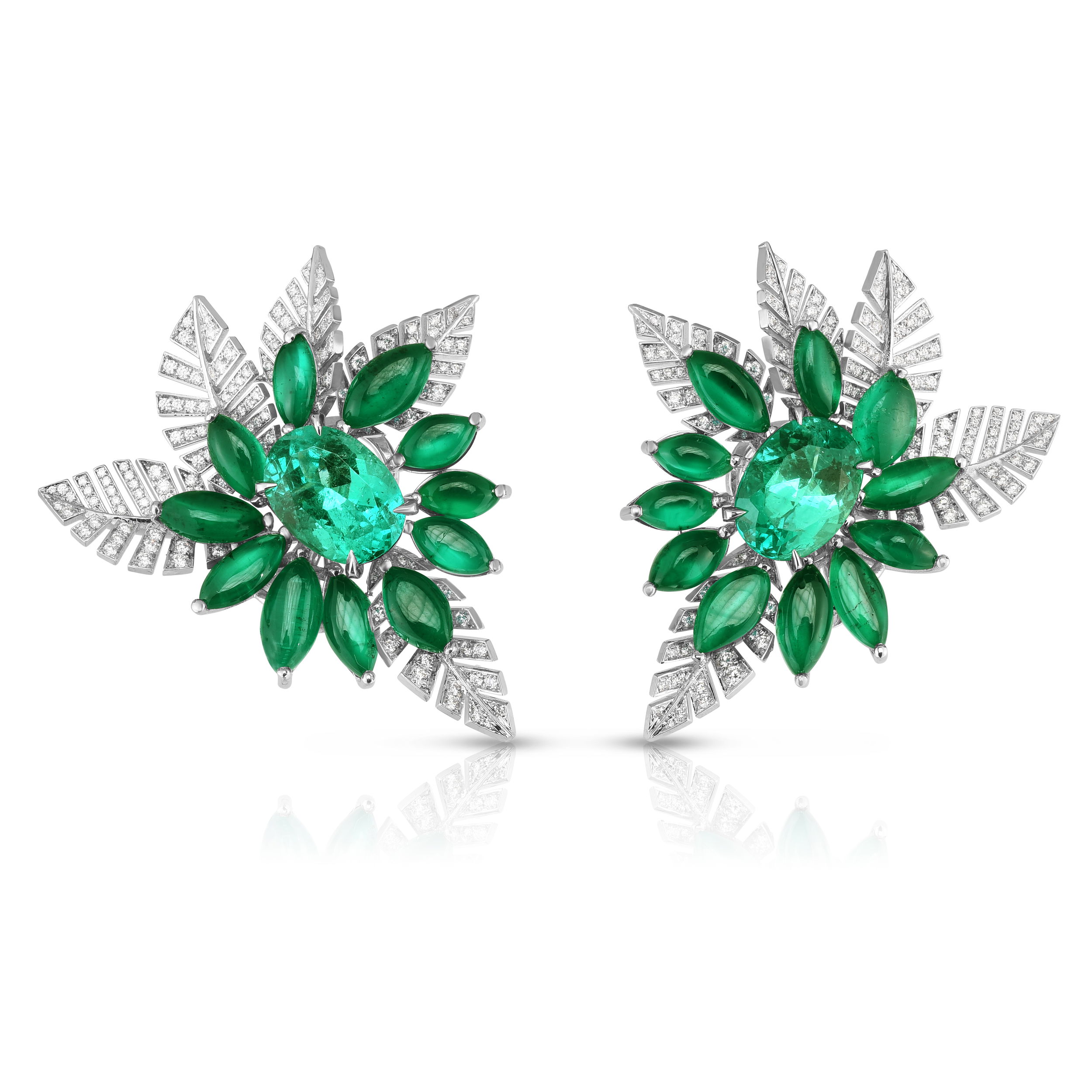 Emerald Leaf Earrings