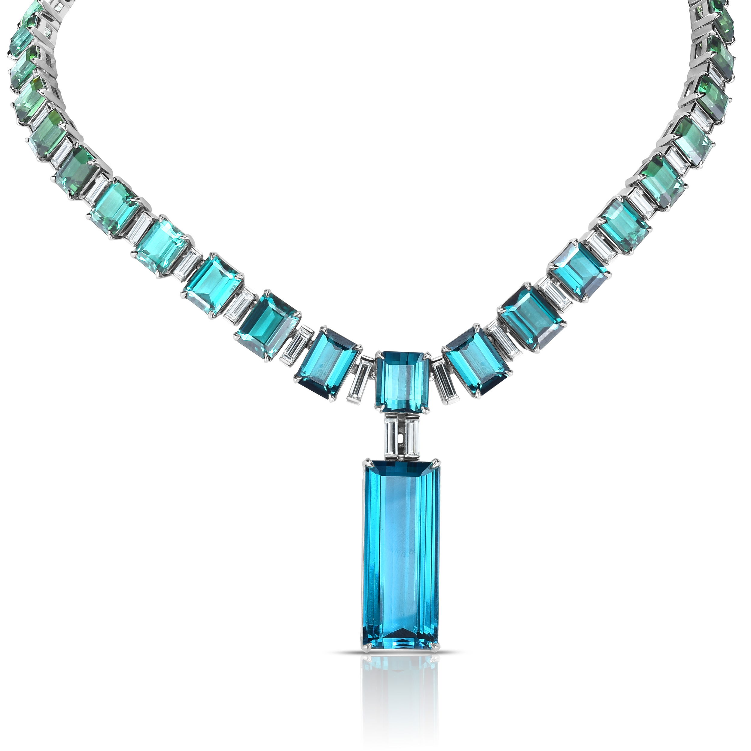 Tourmaline Necklace with Diamonds