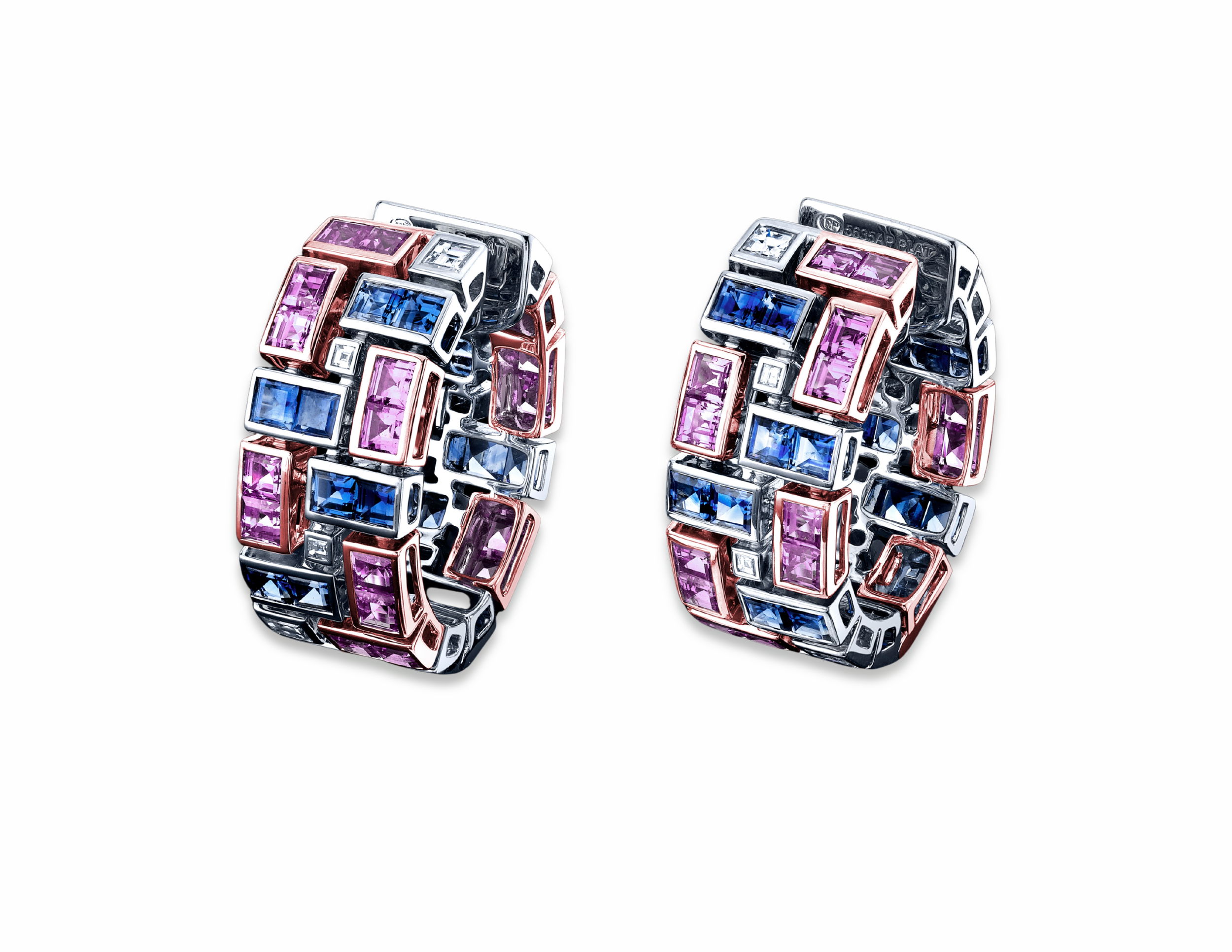 Light Blue and Pink Sapphire Masterpiece Earrings